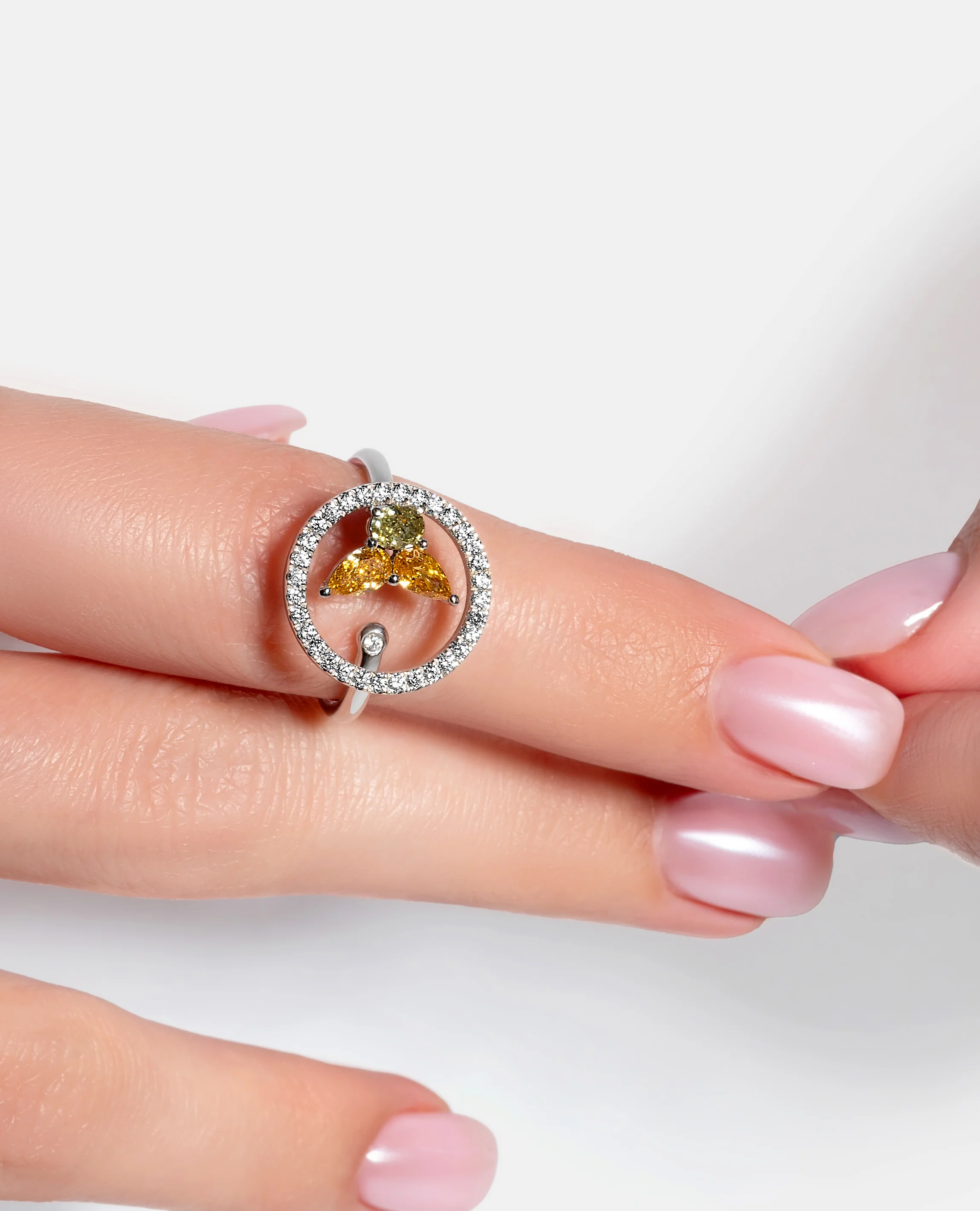 Fancy Halo 3 Stone Ring - Image 6