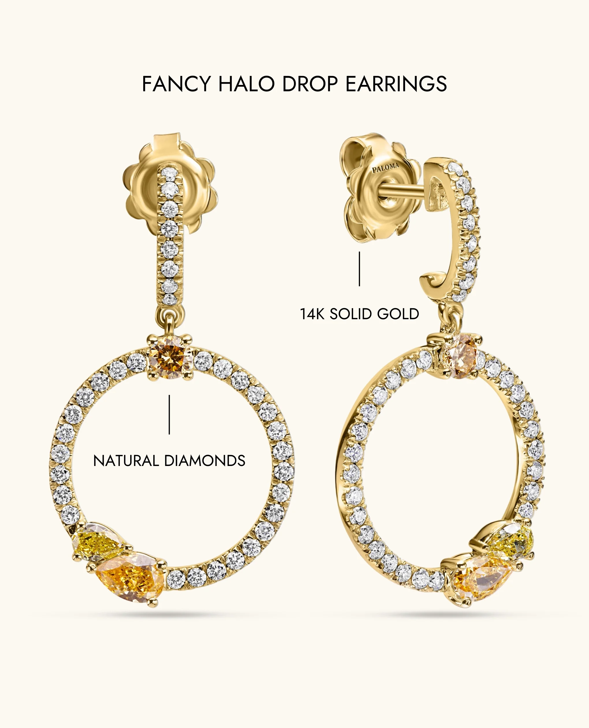 Fancy Halo Drop Earrings - Image 10