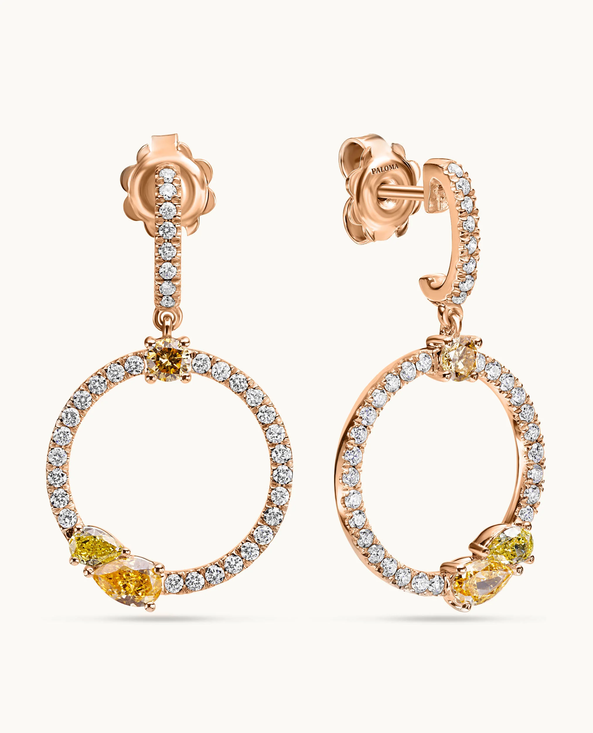 Fancy Halo Drop Earrings - Image 3