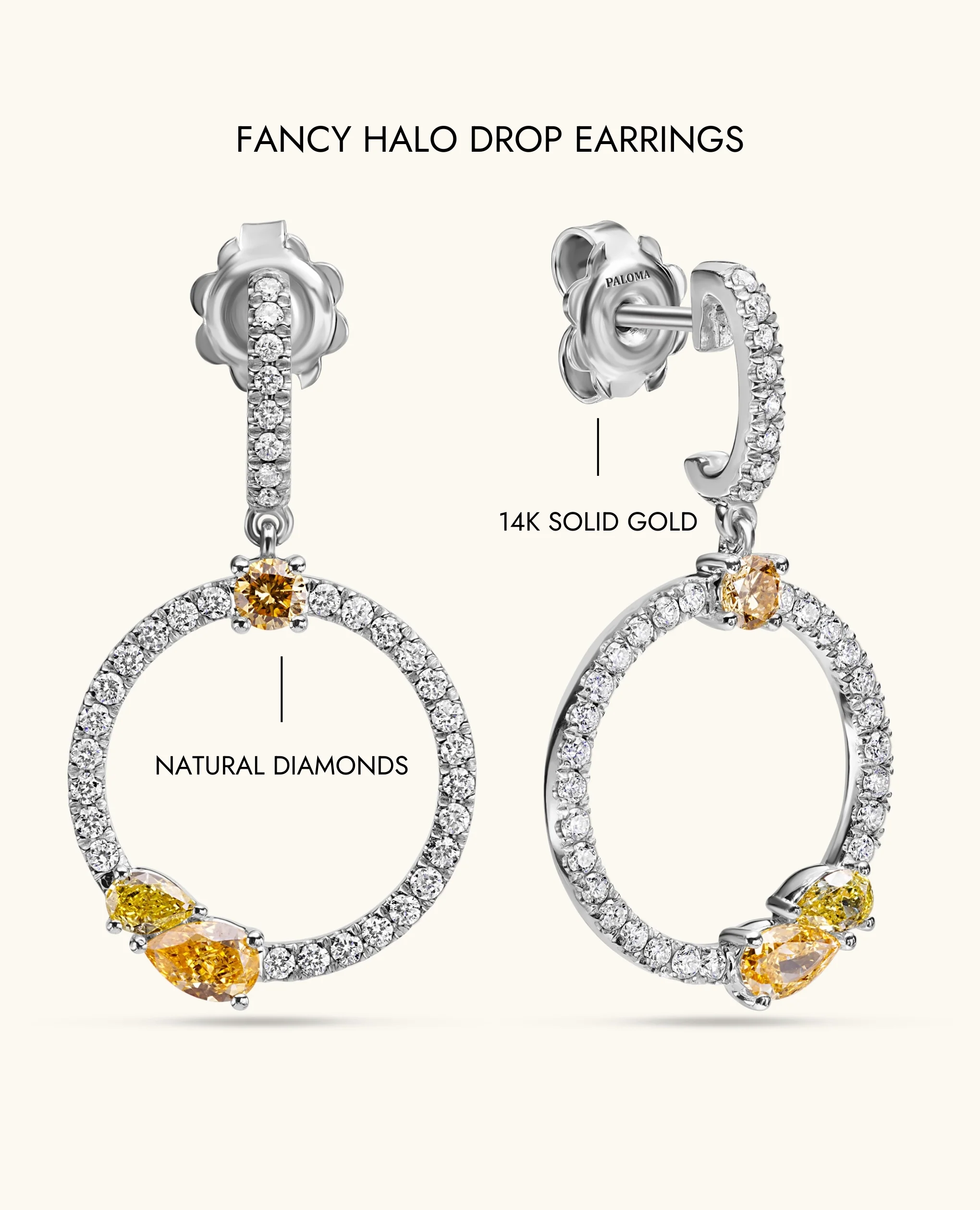 Fancy Halo Drop Earrings - Image 8