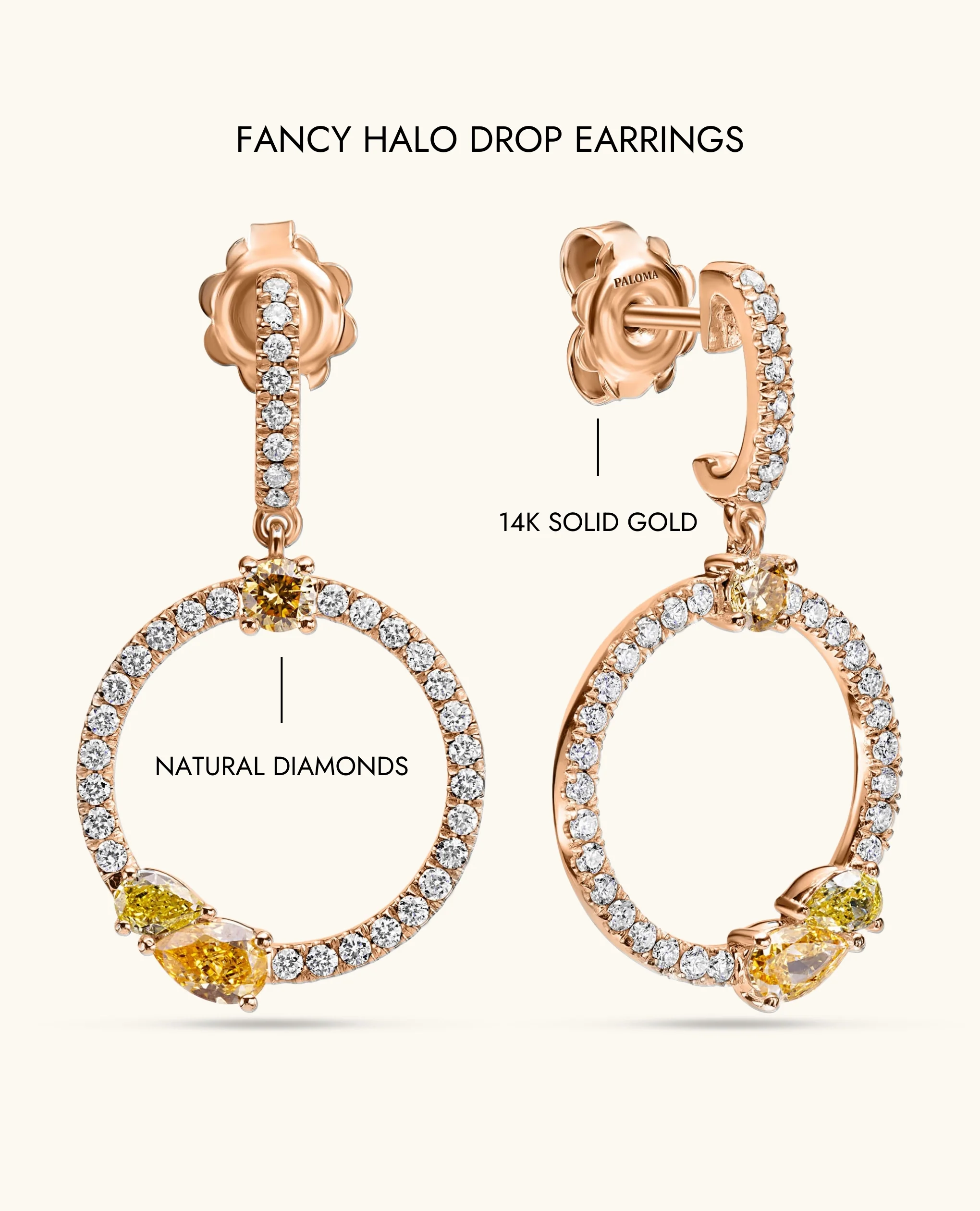 Fancy Halo Drop Earrings - Image 9