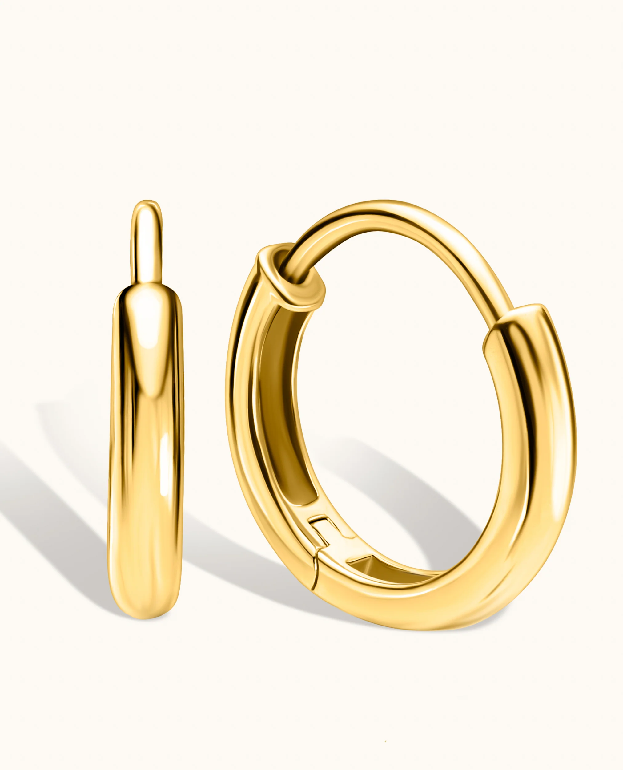 Gold Huggie Earrings - Image 5