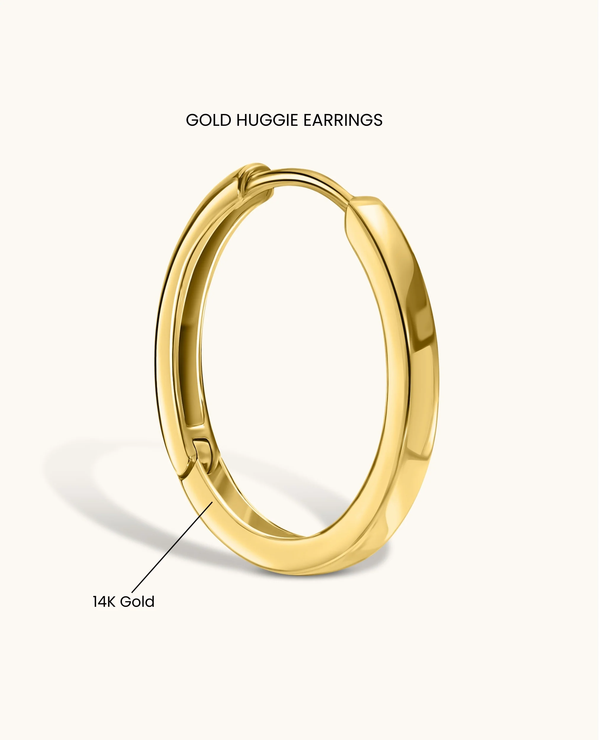 Gold Huggie Earrings - Image 9