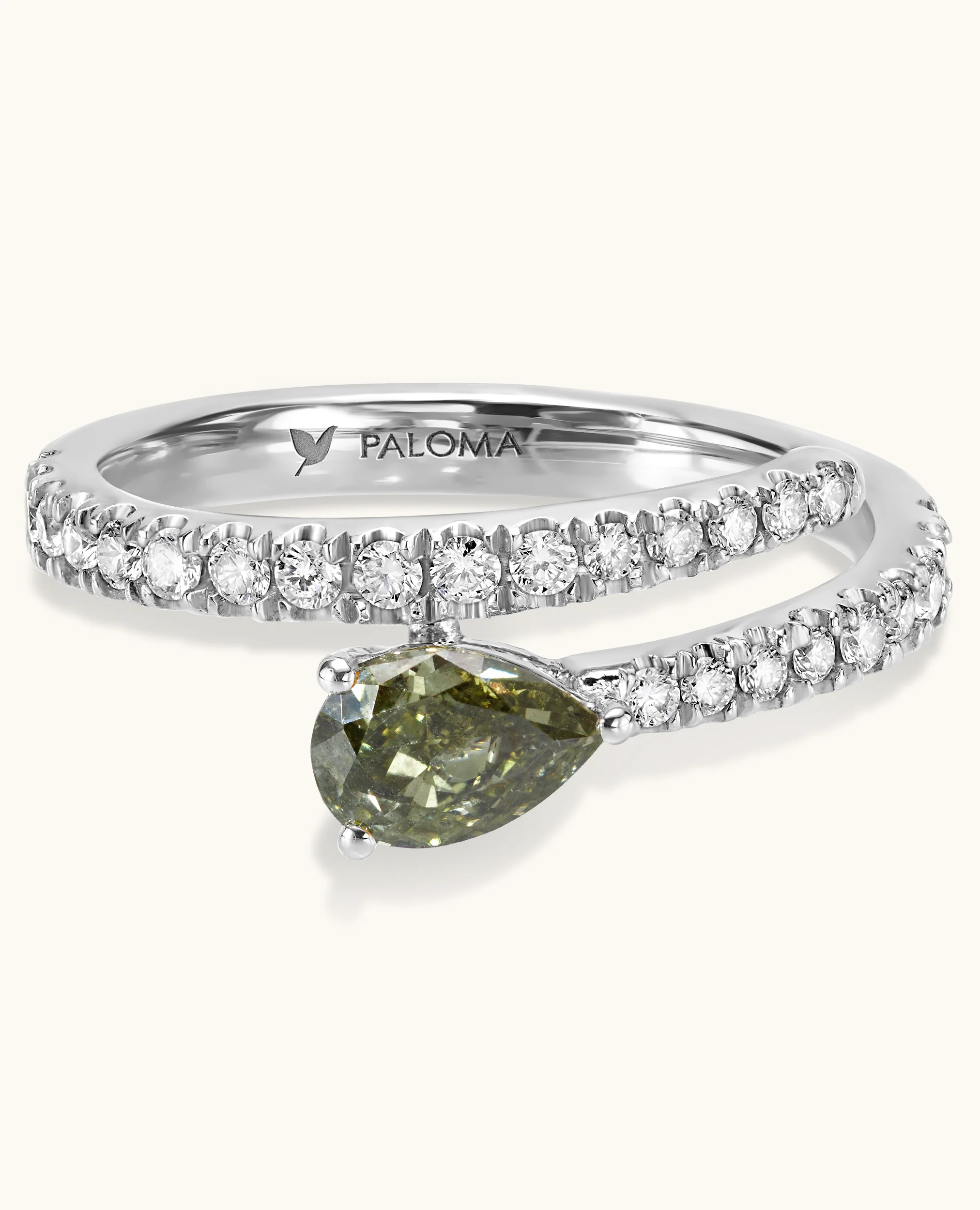 Green Diamond Wrap Ring - Image 5