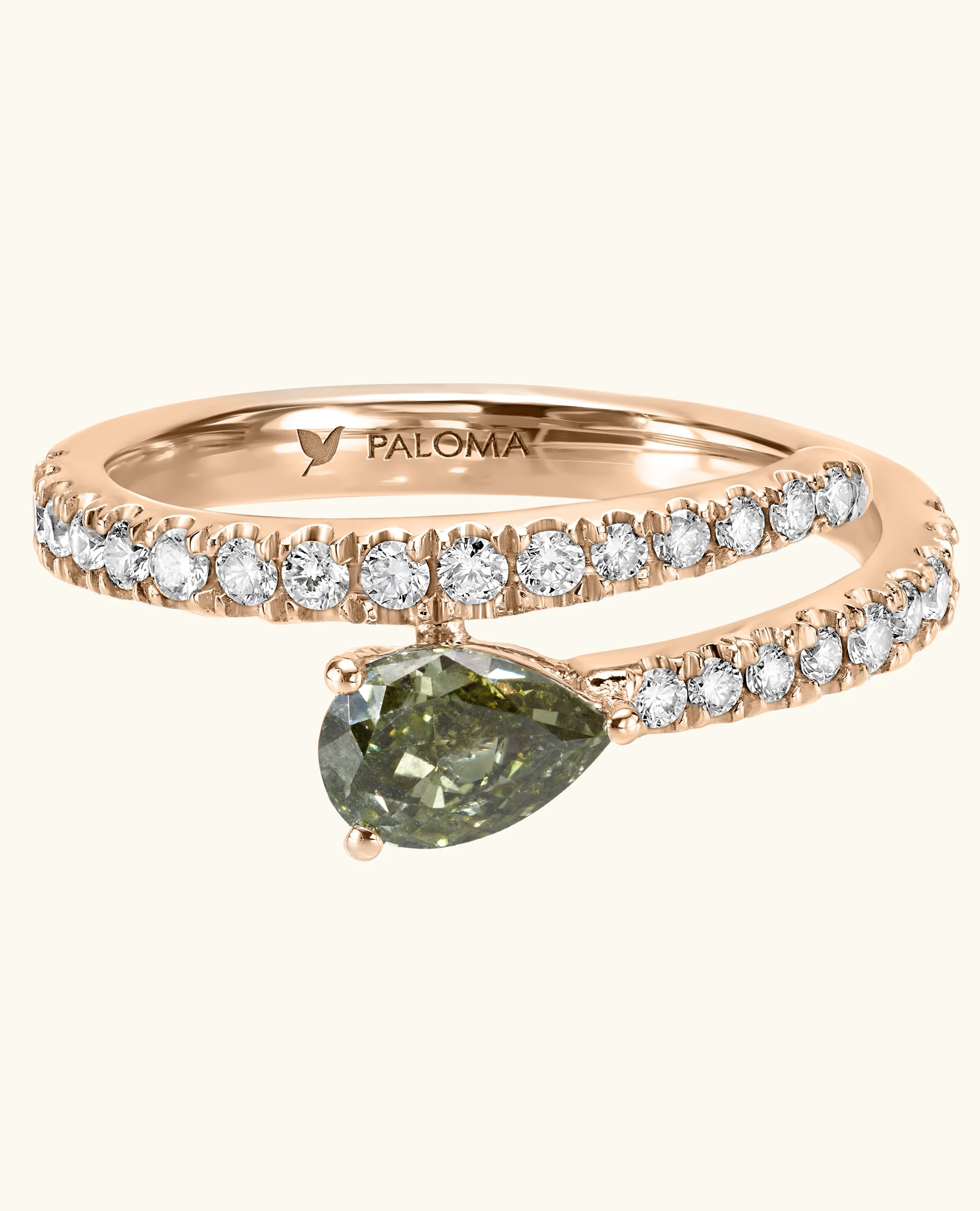 Green Diamond Wrap Ring - Image 7
