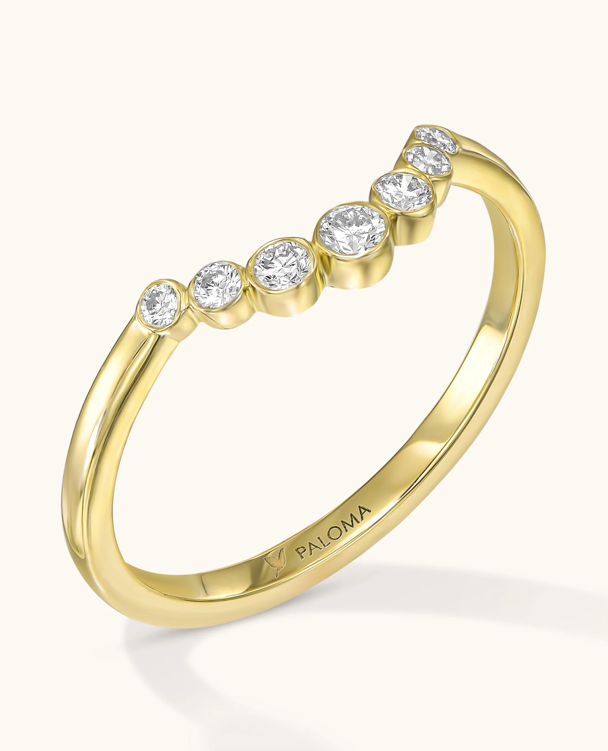 Luminous Crescent Graduated Bezel Ring