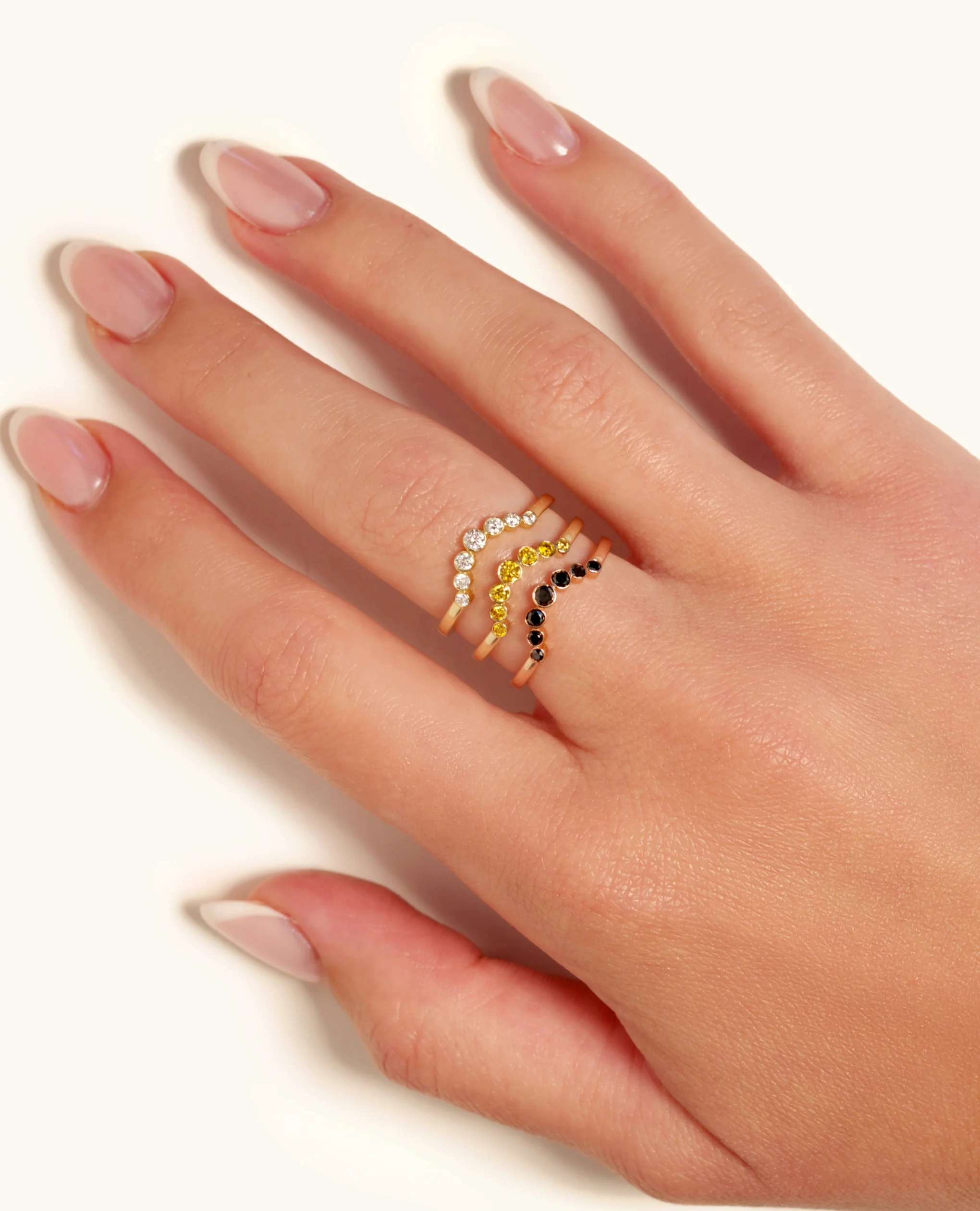 Soleil Crescent Graduated Bezel Ring - Image 9