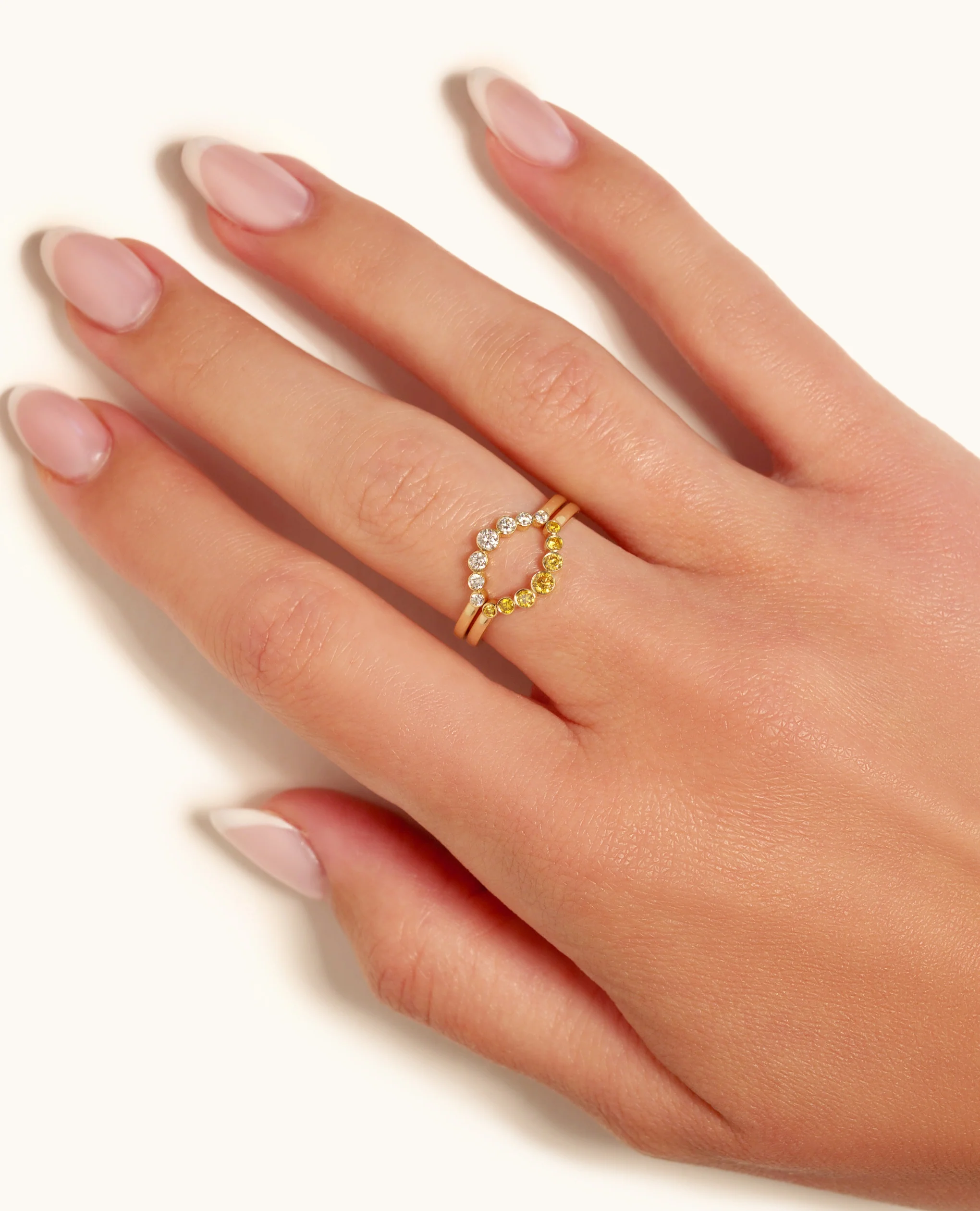 Soleil Crescent Graduated Bezel Ring - Image 6