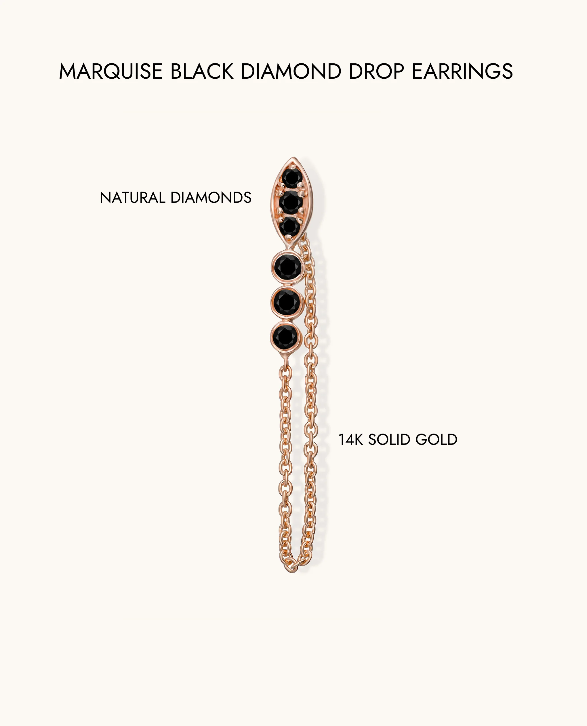 Marquise Black Diamond Drop Earring - Image 11