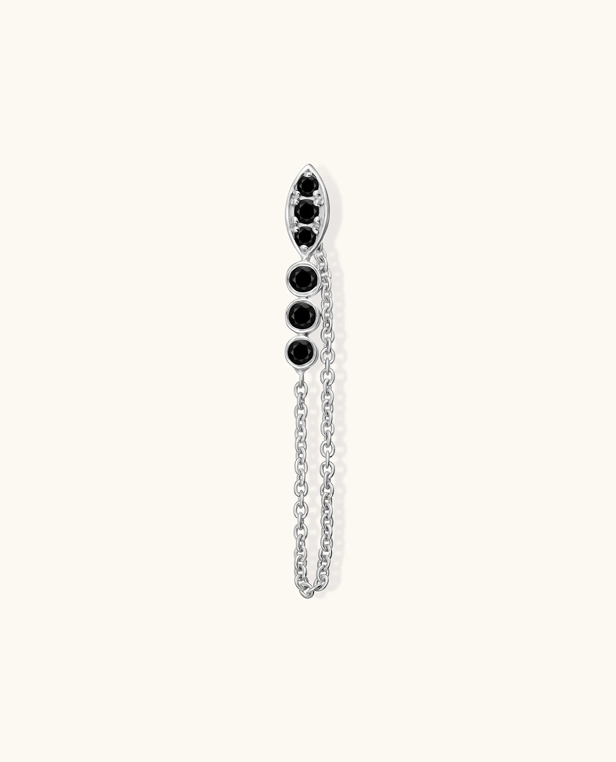 Marquise Black Diamond Drop Earring - Image 3
