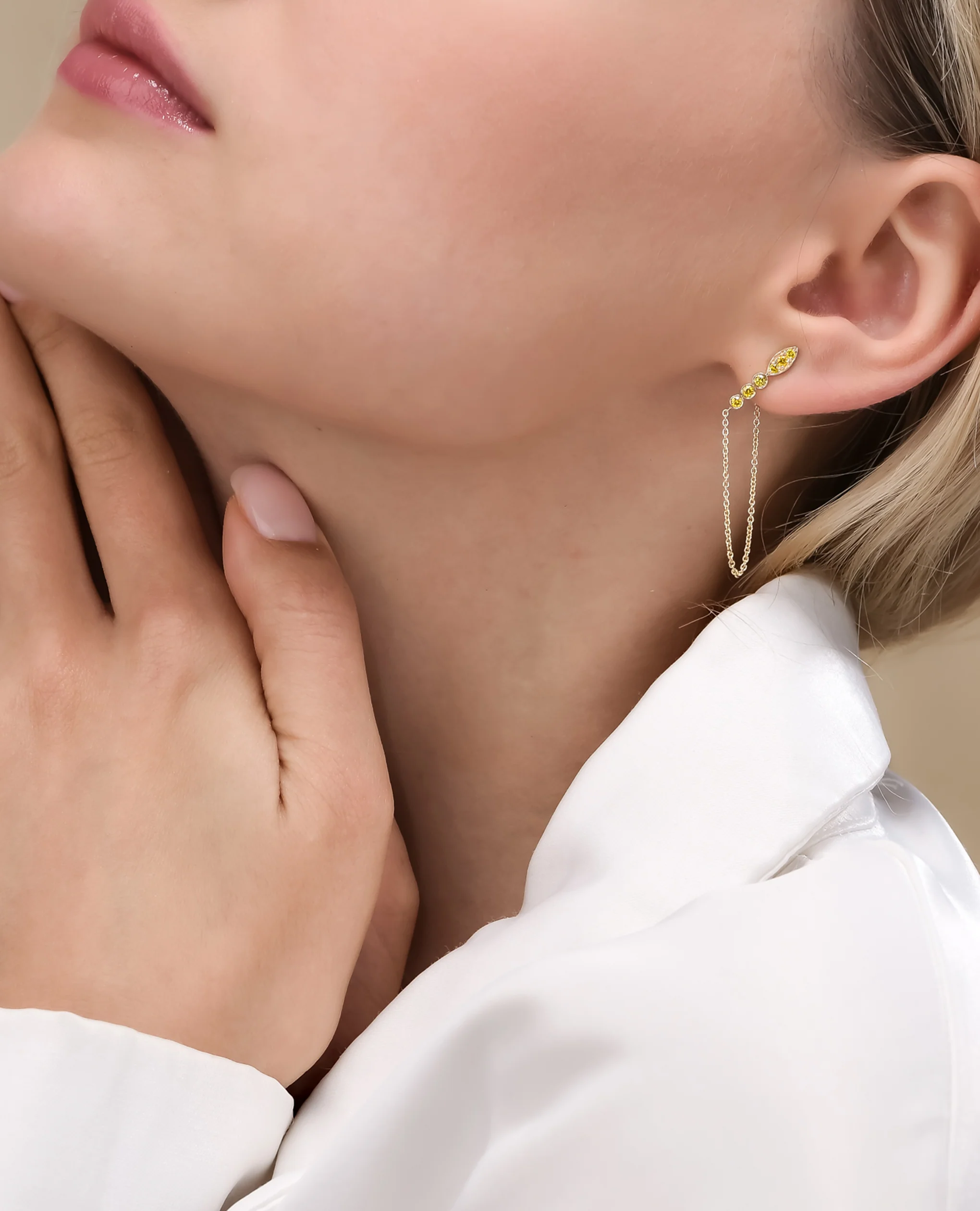 Marquise Black Diamond Drop Earring - Image 5