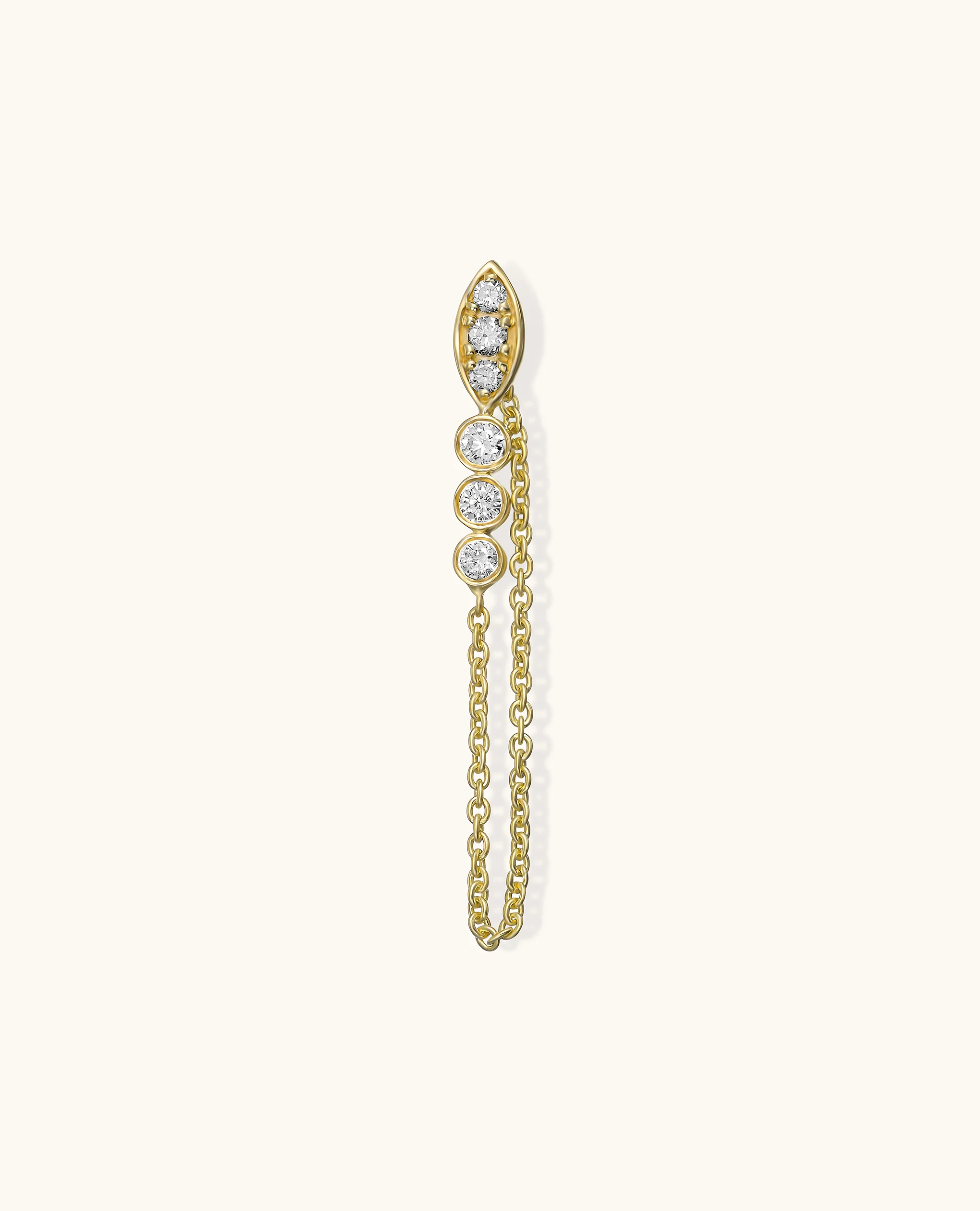 Marquise White Diamond Drop Earring - Image 2