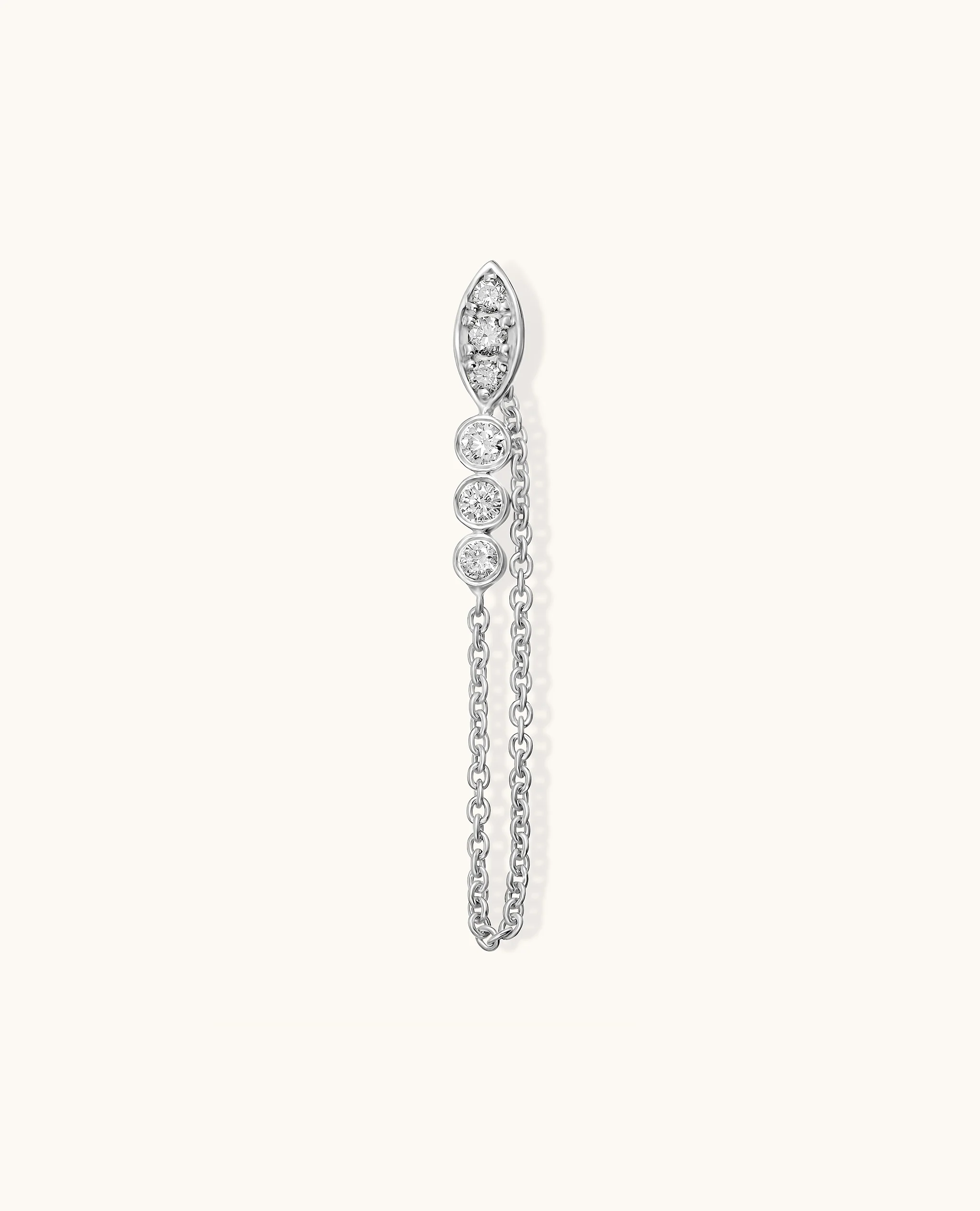 Marquise White Diamond Drop Earring - Image 3