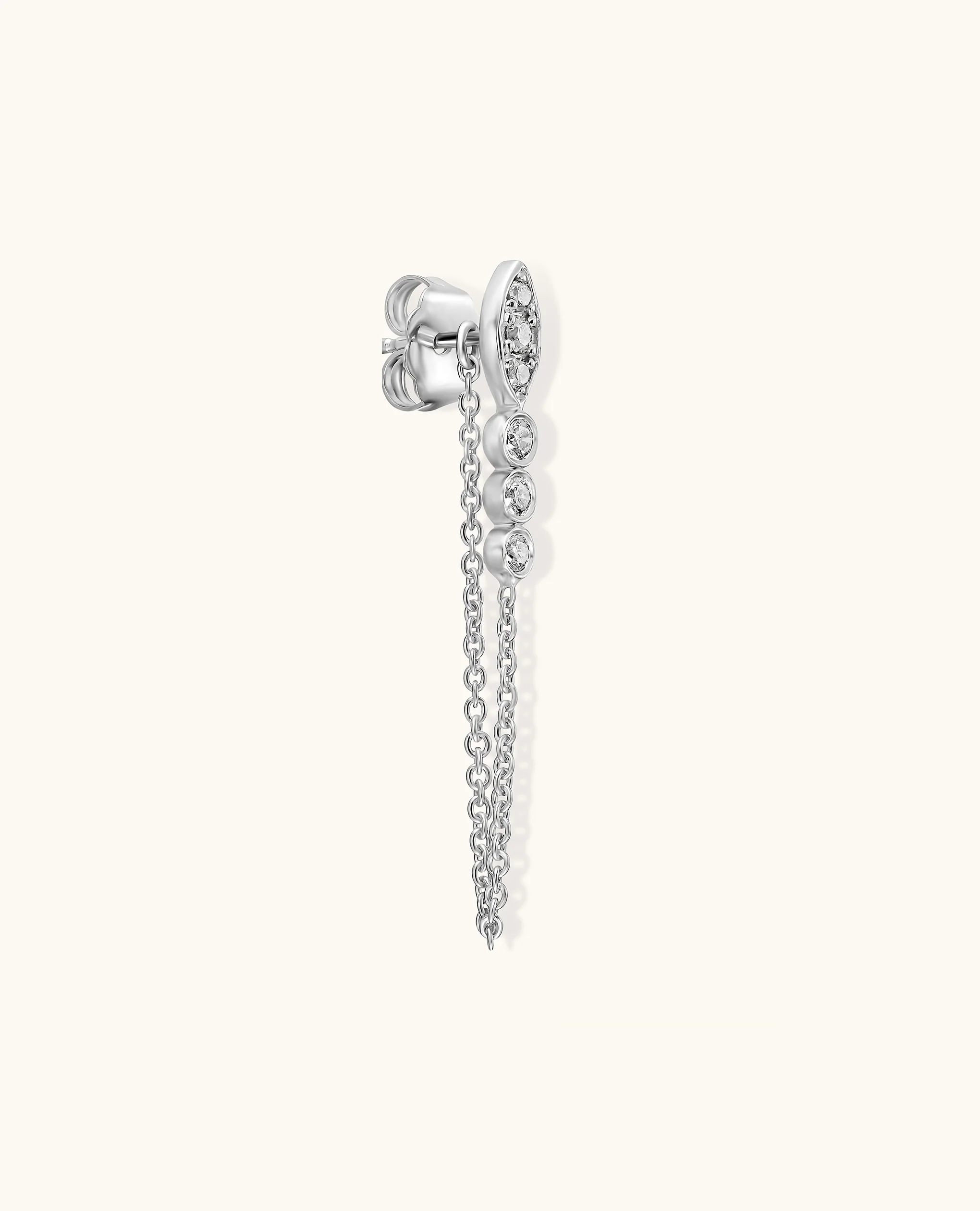 Marquise White Diamond Drop Earring - Image 8