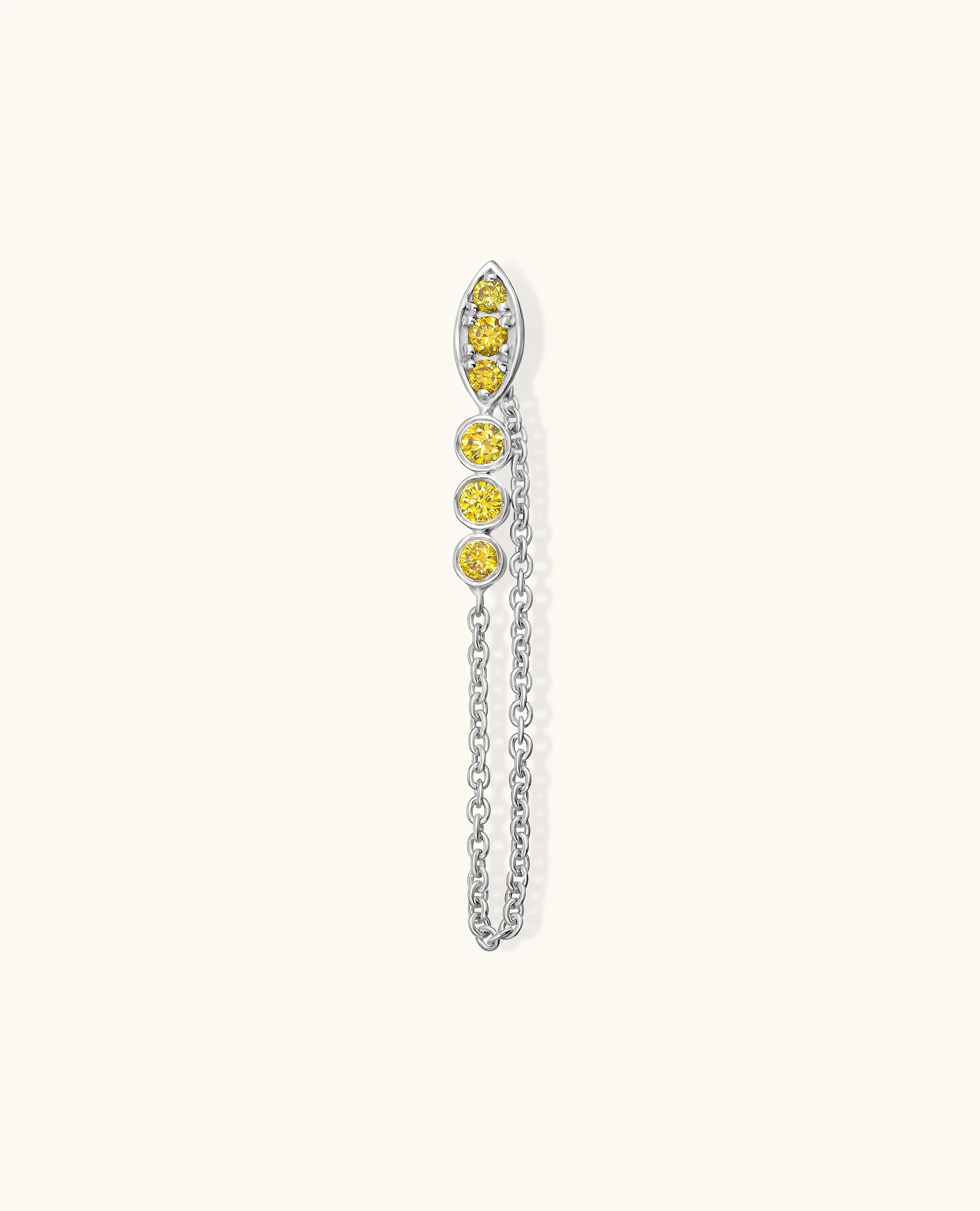Marquise Yellow Diamond Drop Earring - Image 3