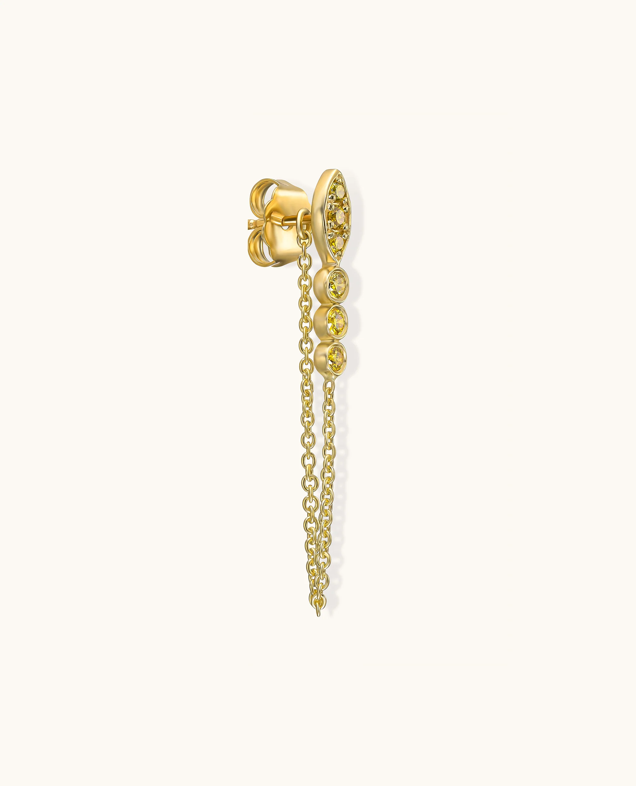 Marquise Yellow Diamond Drop Earring - Image 6
