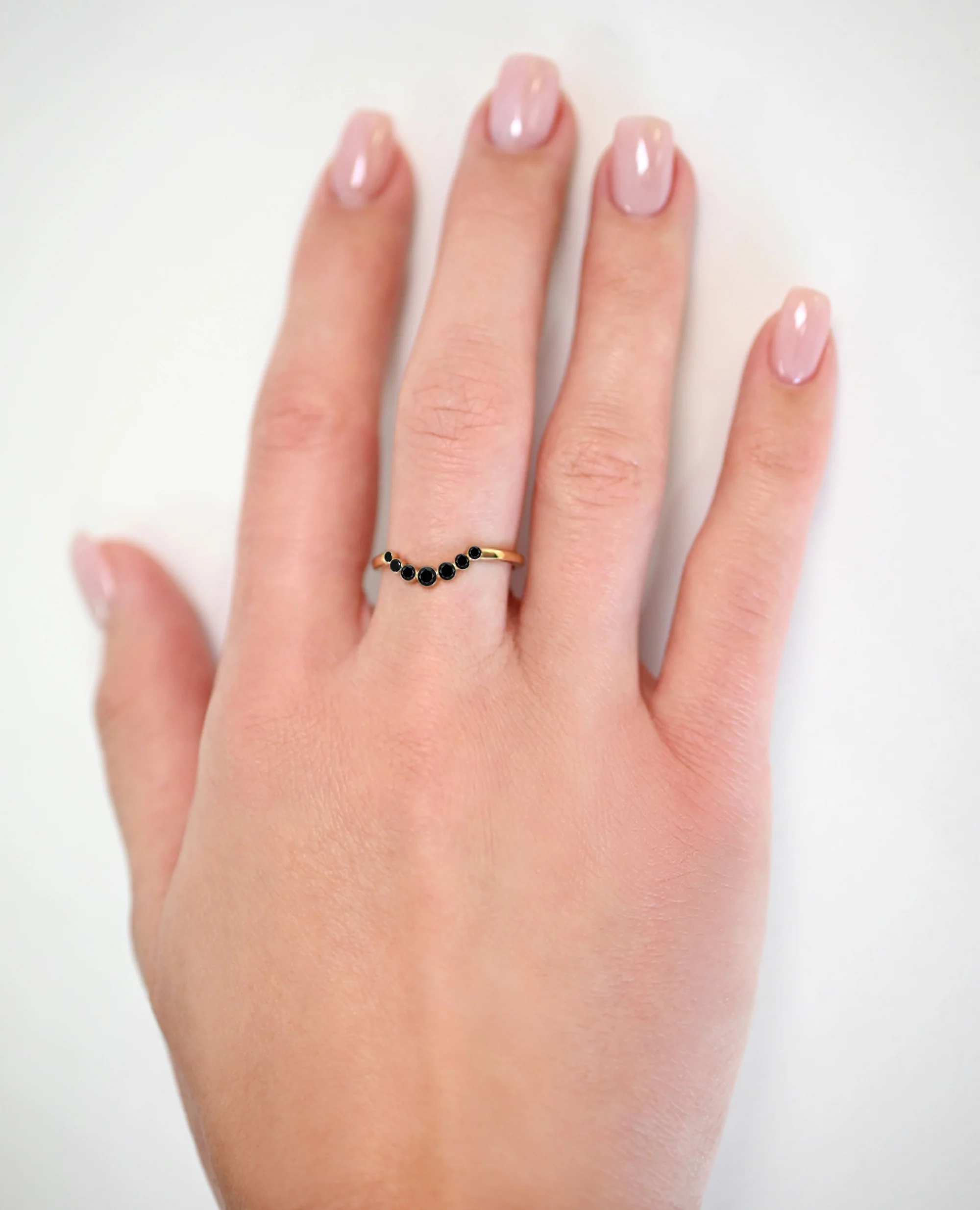 Noir Crescent Graduated Bezel Ring - Image 11
