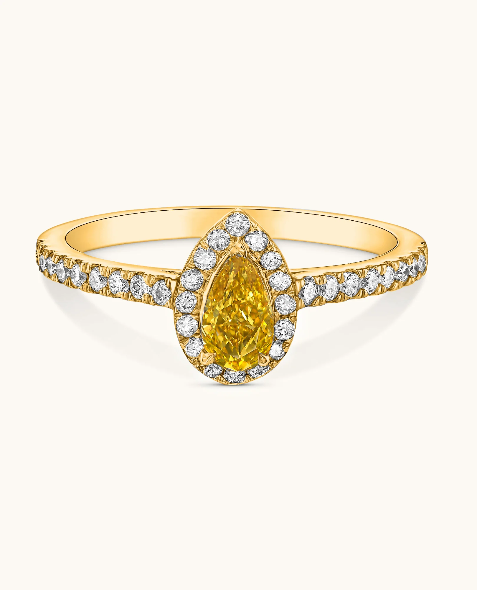 Orange Diamond Halo Engagement Ring - Image 7