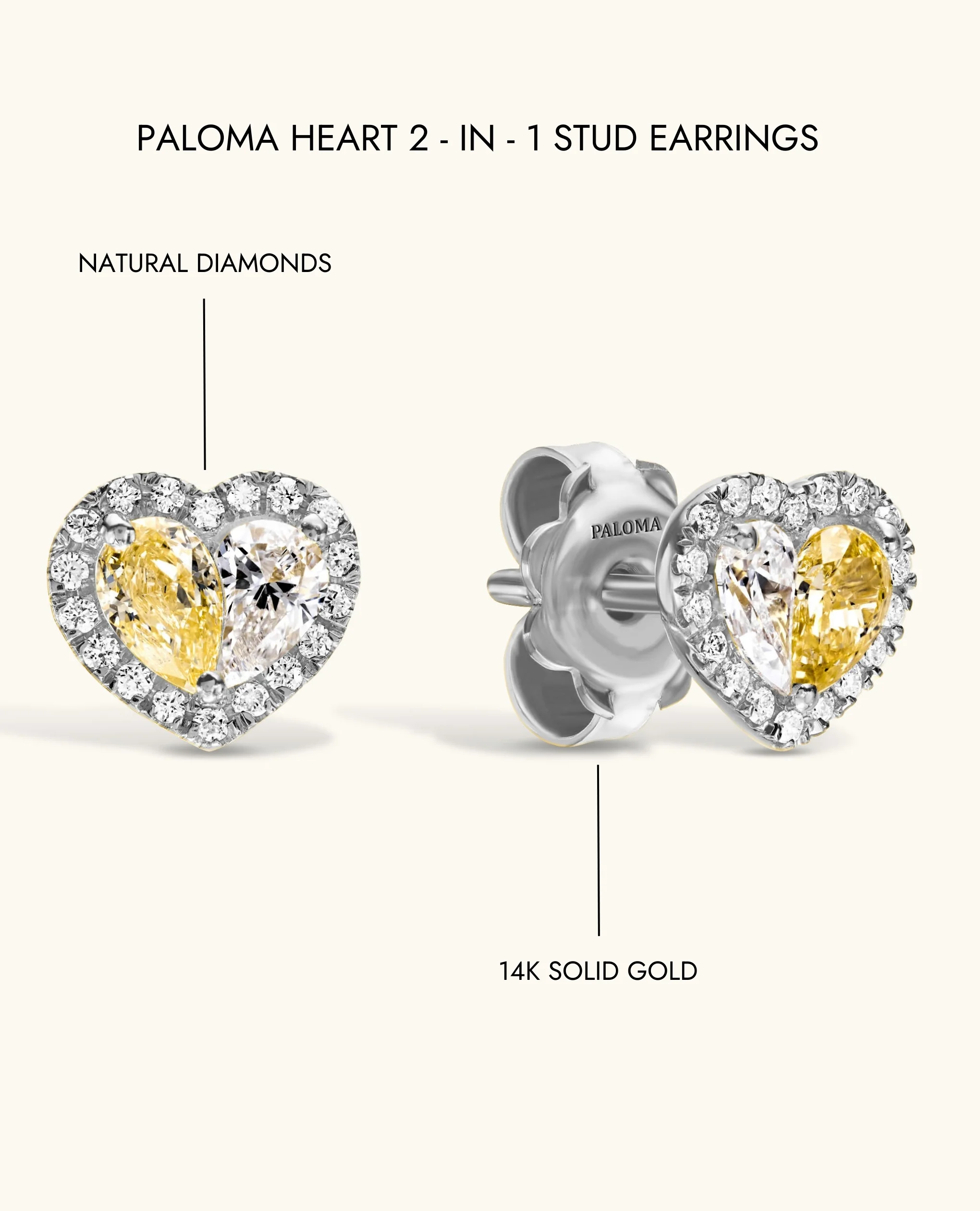 Paloma Heart 2-in-1 Stud Earrings - Image 10