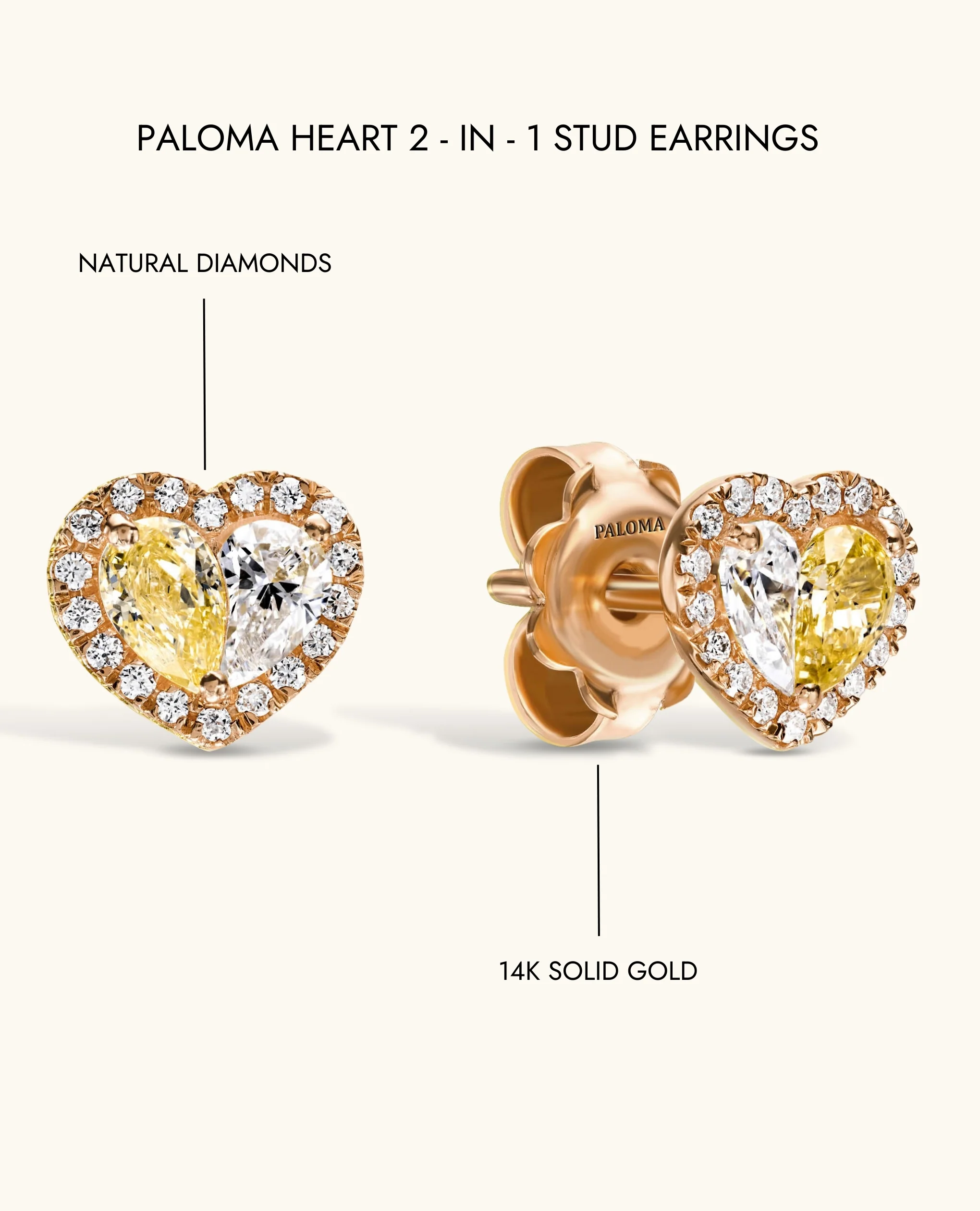 Paloma Heart 2-in-1 Stud Earrings - Image 11