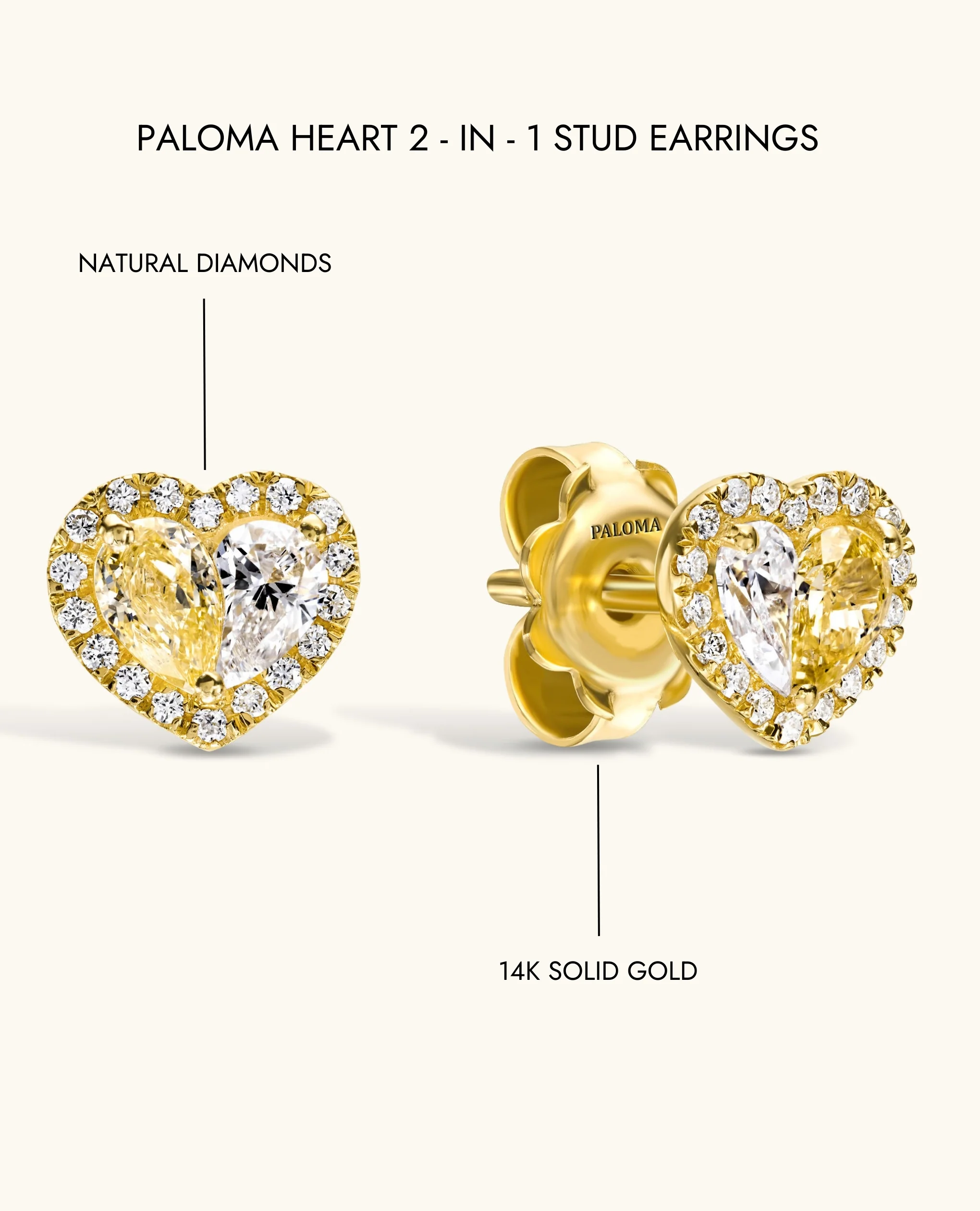 Paloma Heart 2-in-1 Stud Earrings - Image 12