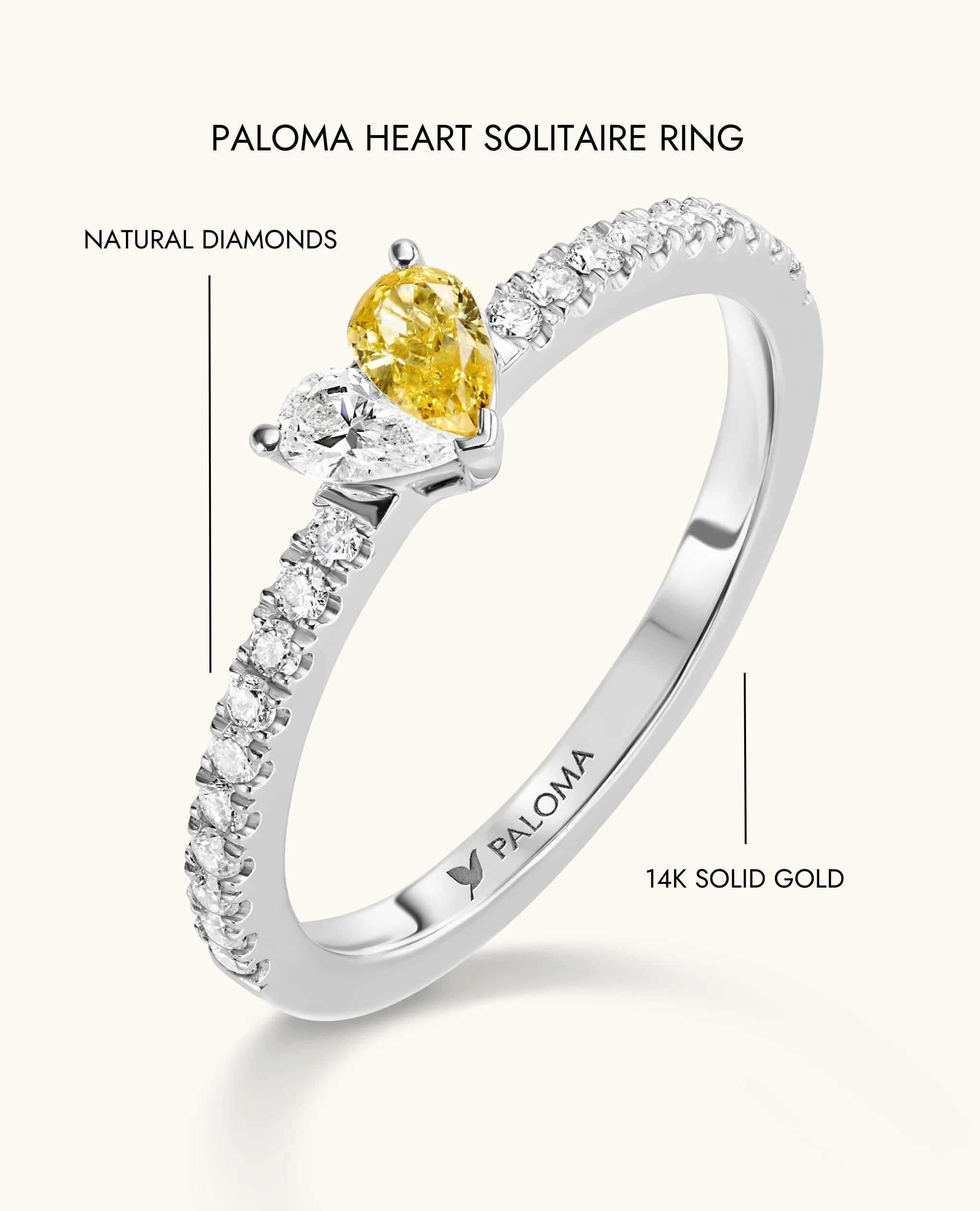 Paloma Heart Solitaire Ring - Image 7