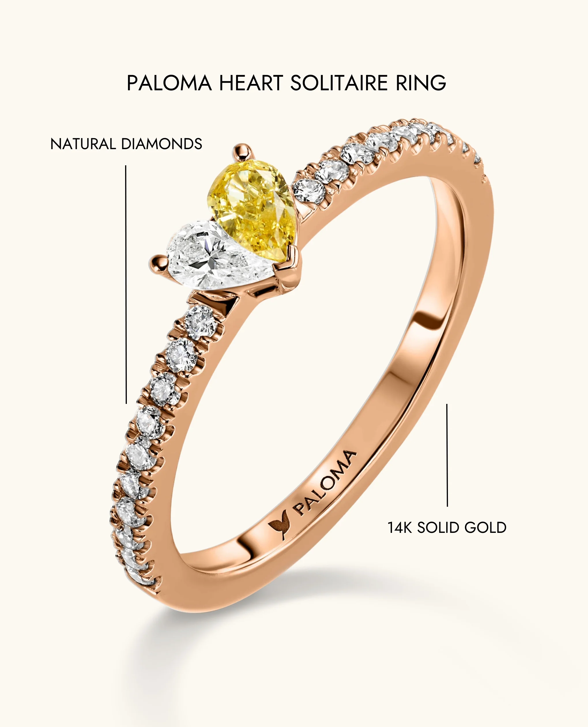 Paloma Heart Solitaire Ring - Image 8