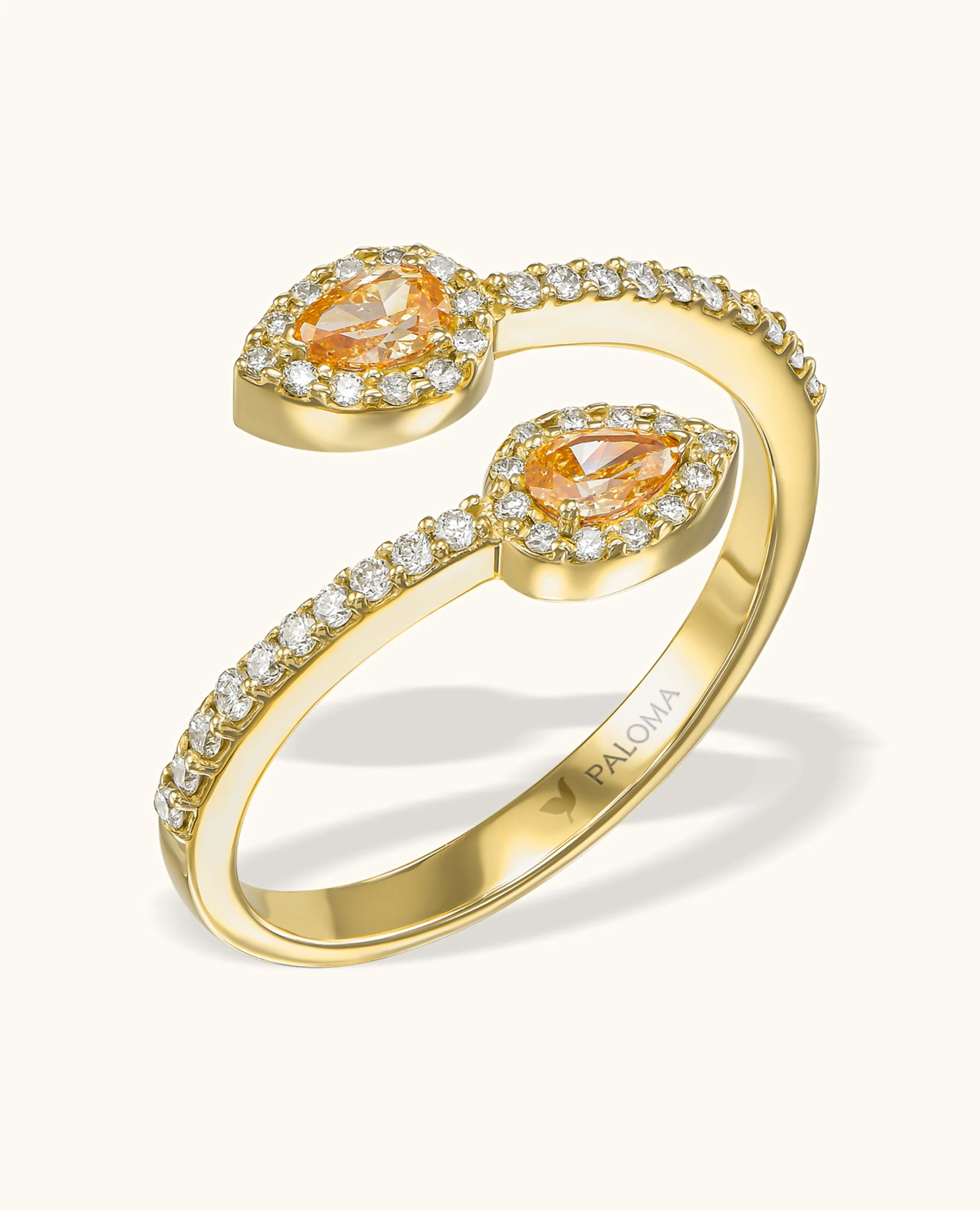 Pave Pear Wrap Ring