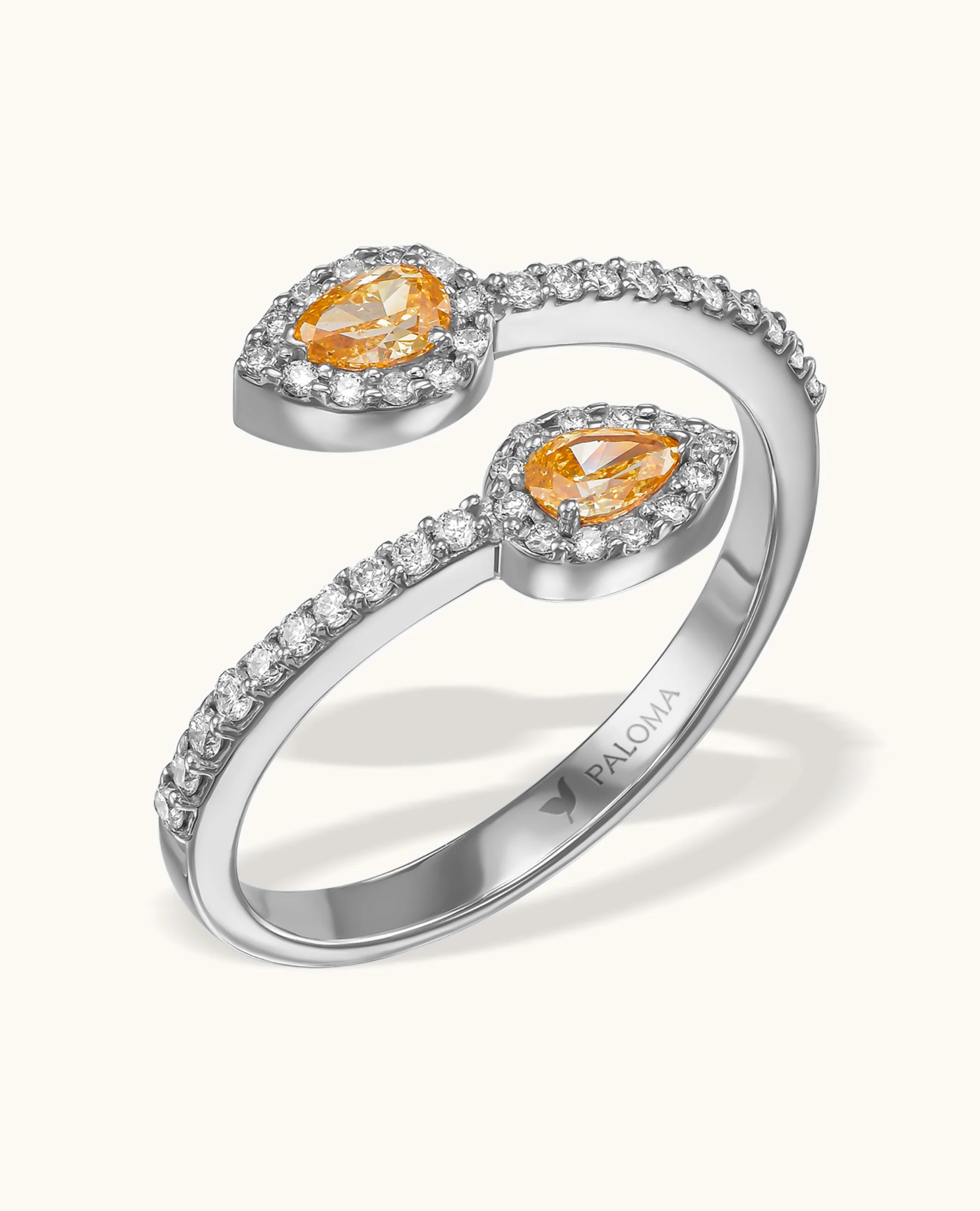 Pave Pear Wrap Ring - Image 2