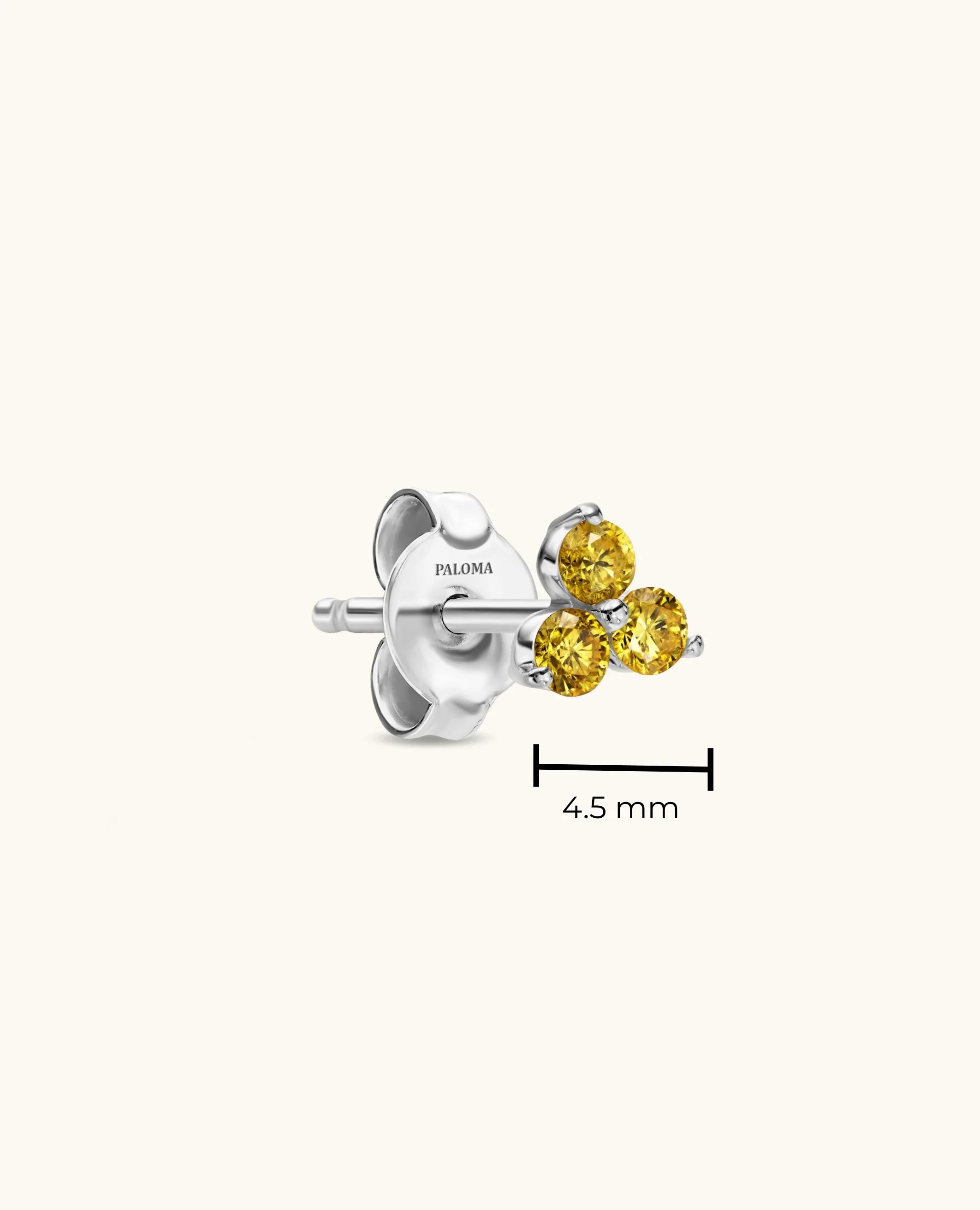 Petite Yellow Diamond Trio Stud Earrings - Image 7