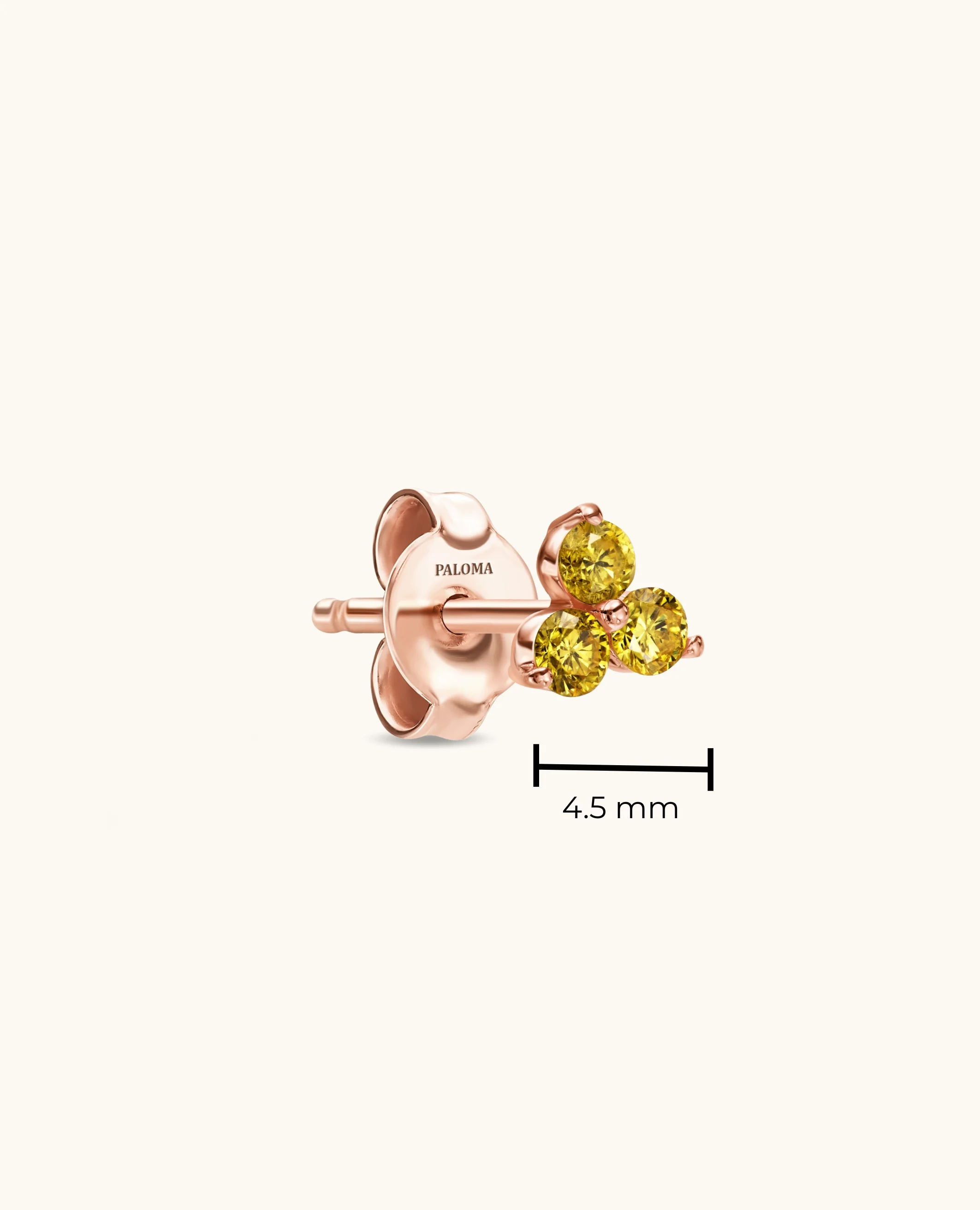 Petite Yellow Diamond Trio Stud Earrings - Image 8