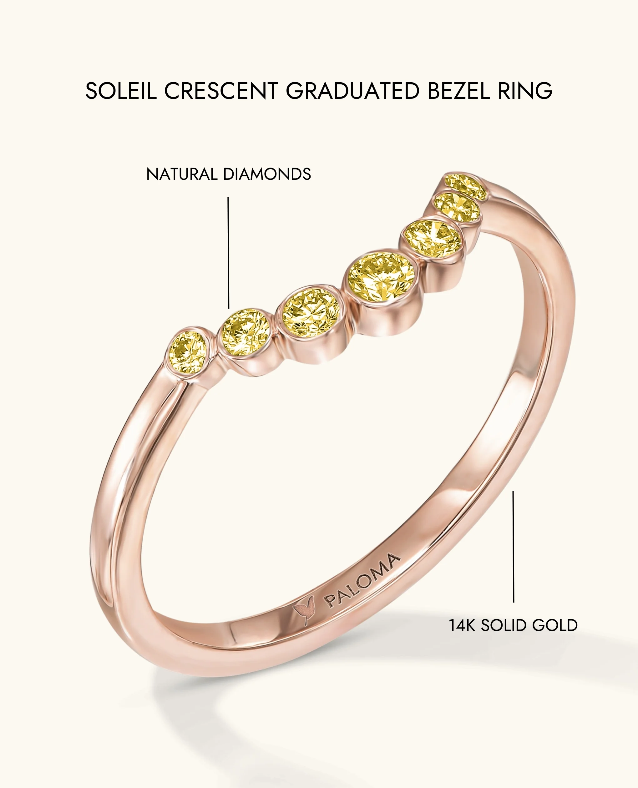Soleil Crescent Graduated Bezel Ring - Image 12