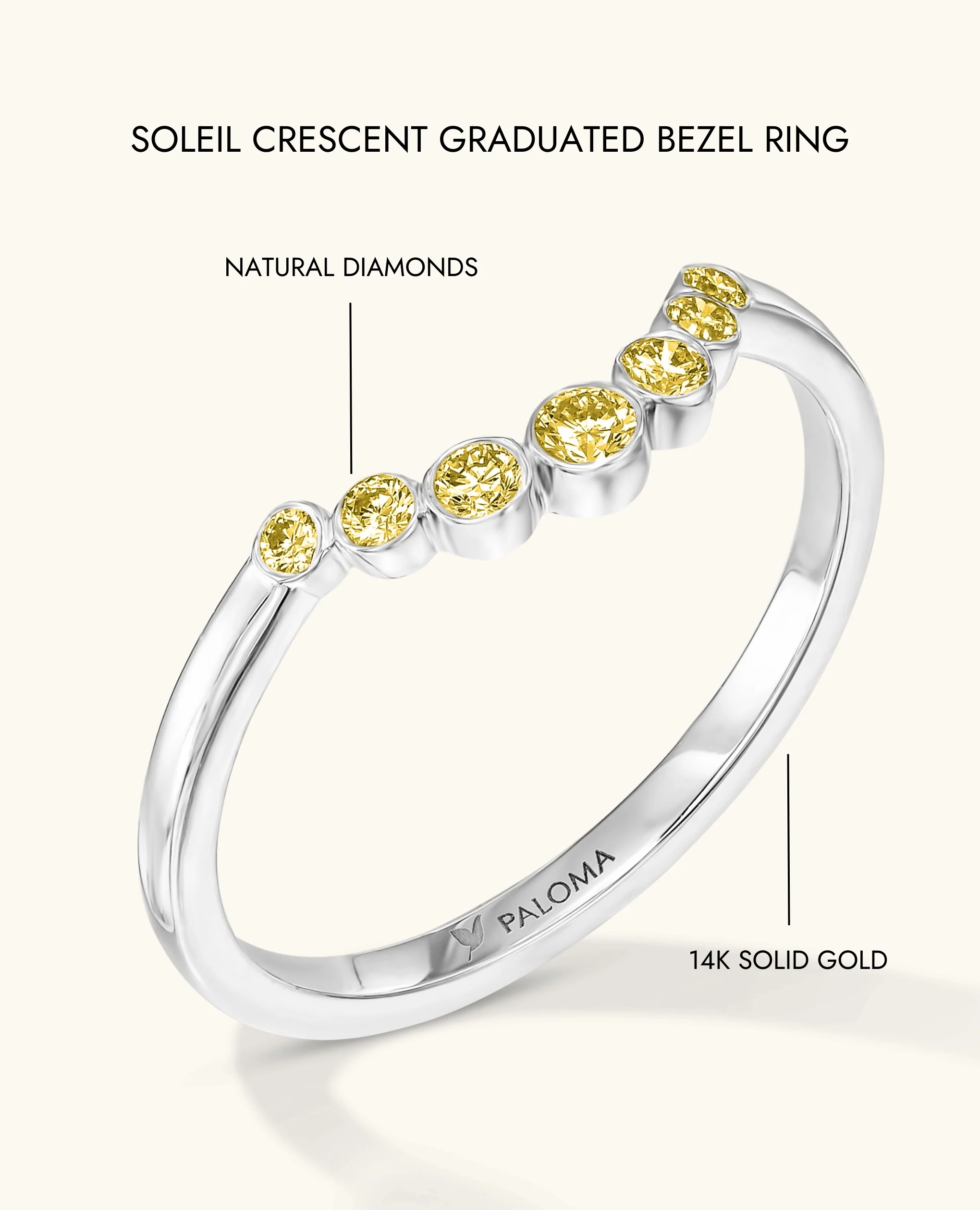 Soleil Crescent Graduated Bezel Ring - Image 13