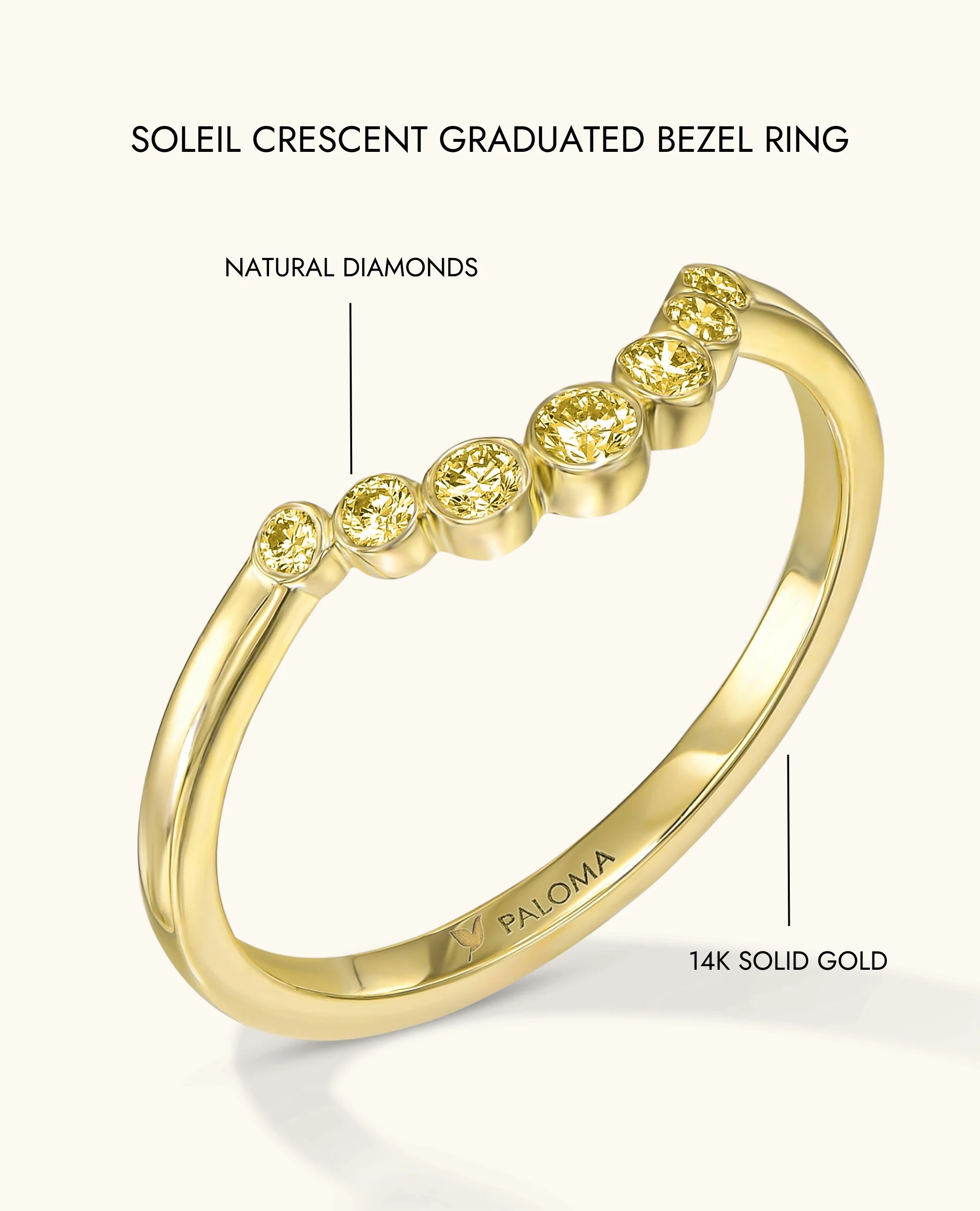 Soleil Crescent Graduated Bezel Ring - Image 14