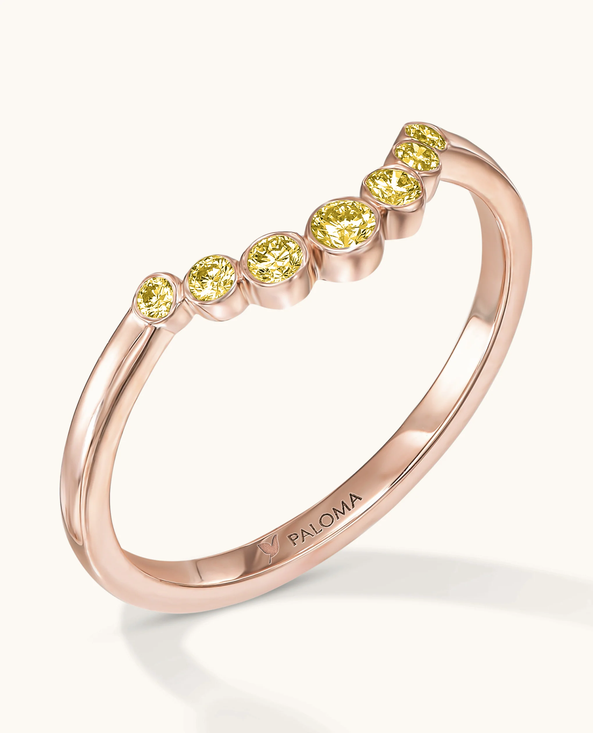 Soleil Crescent Graduated Bezel Ring - Image 5