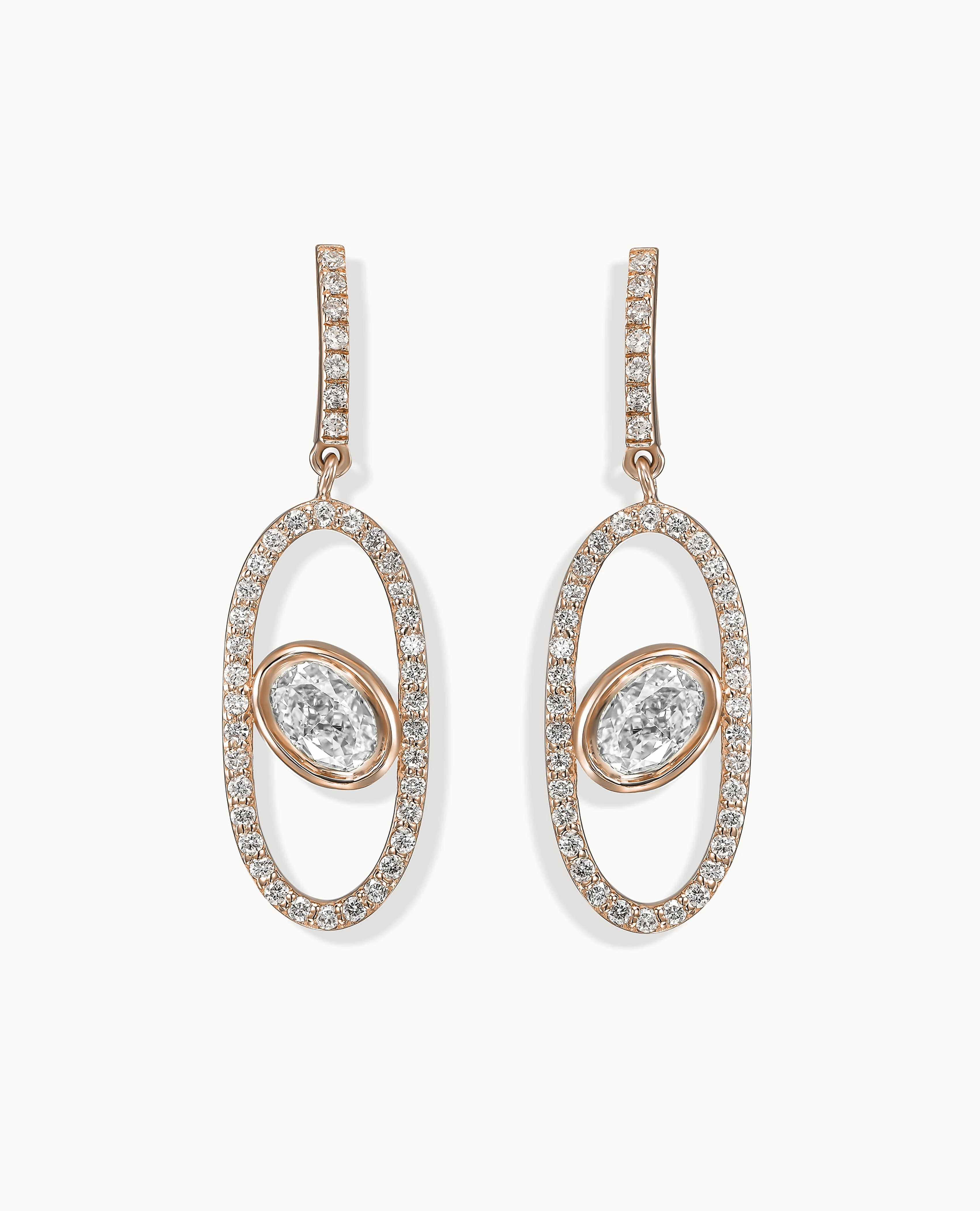 White Diamond Aura Drop Earrings - Image 3