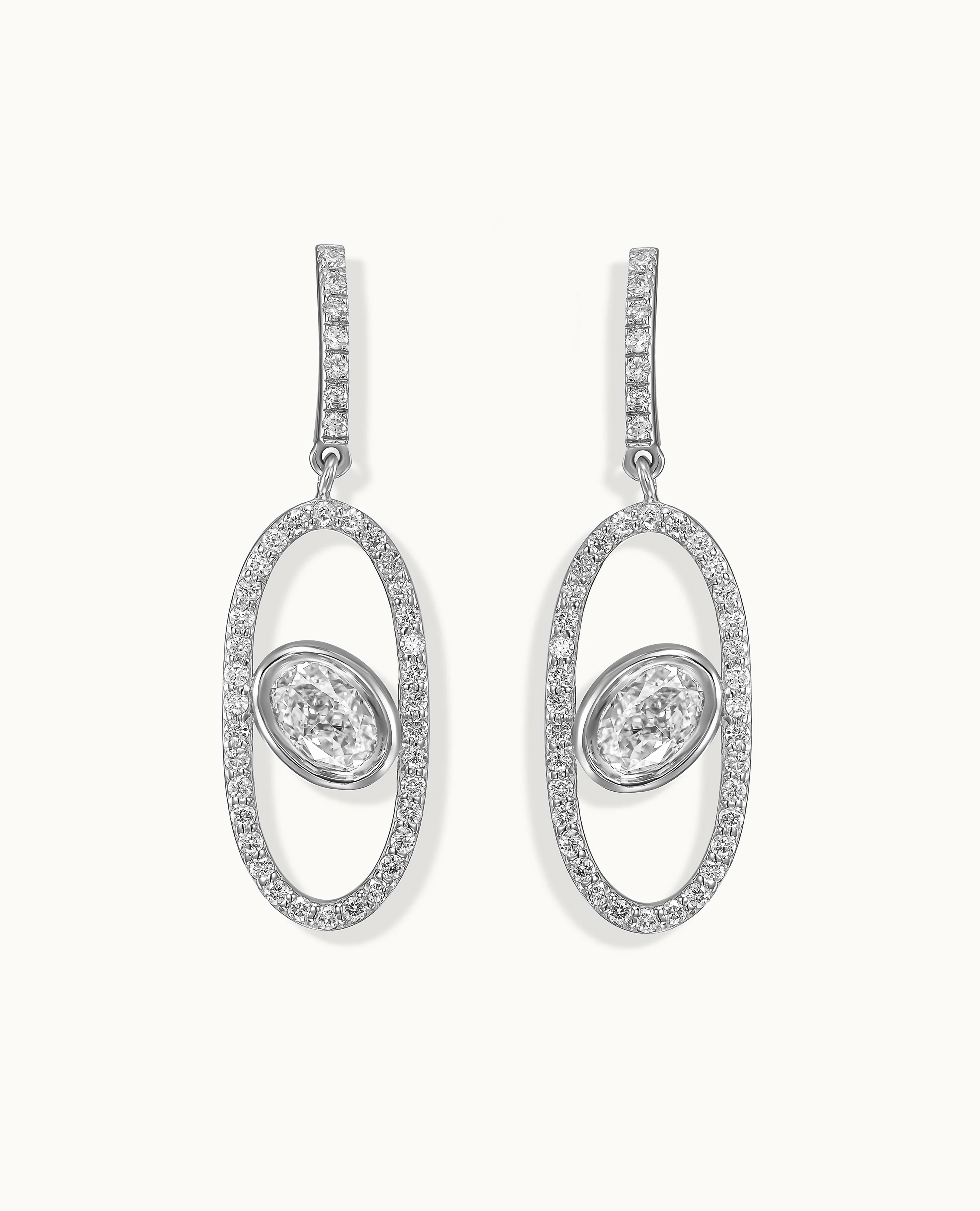 White Diamond Aura Drop Earrings - Image 7