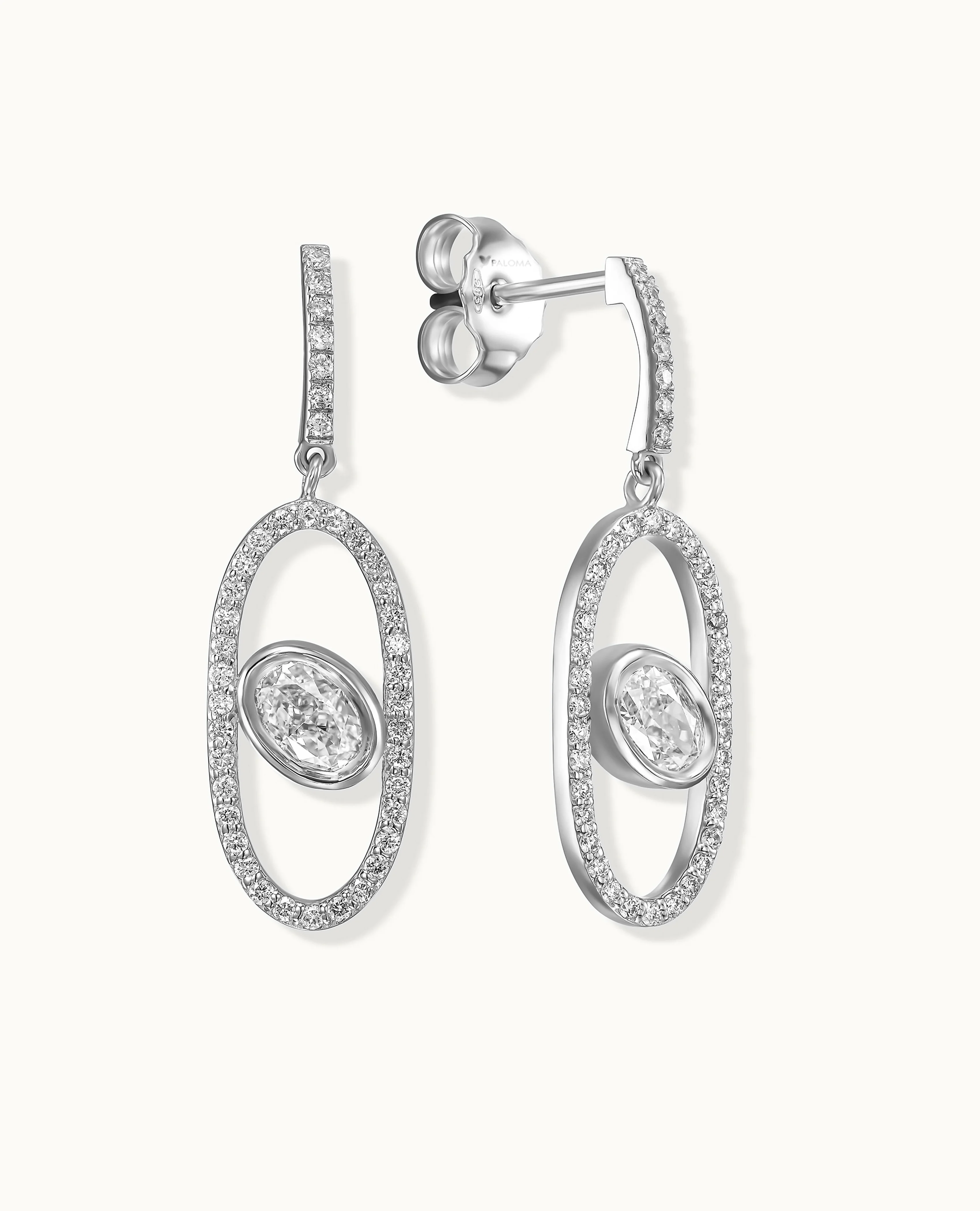 White Diamond Aura Drop Earrings - Image 8