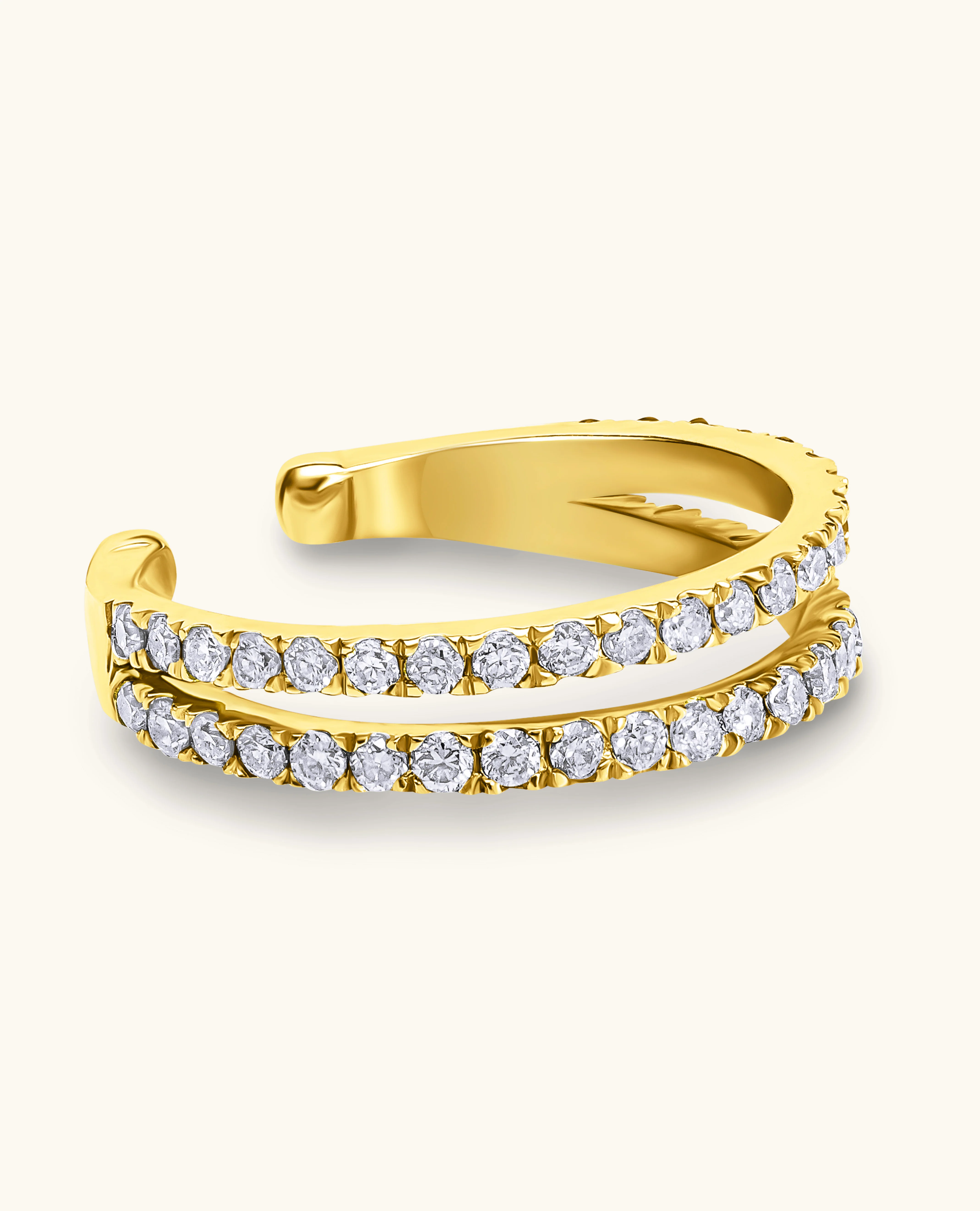 White Diamond Double  Row Ear Cuff