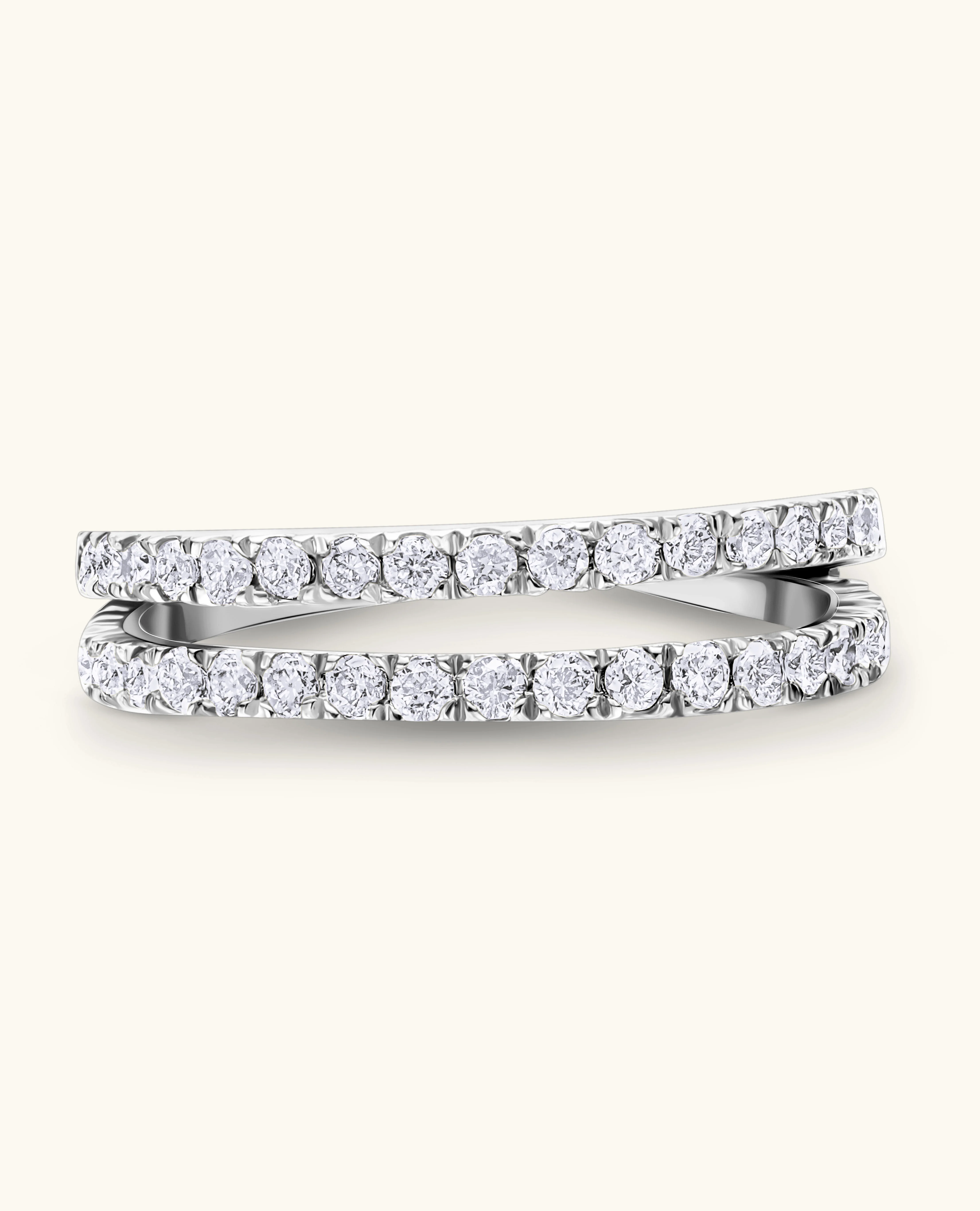 White Diamond Double  Row Ear Cuff - Image 5