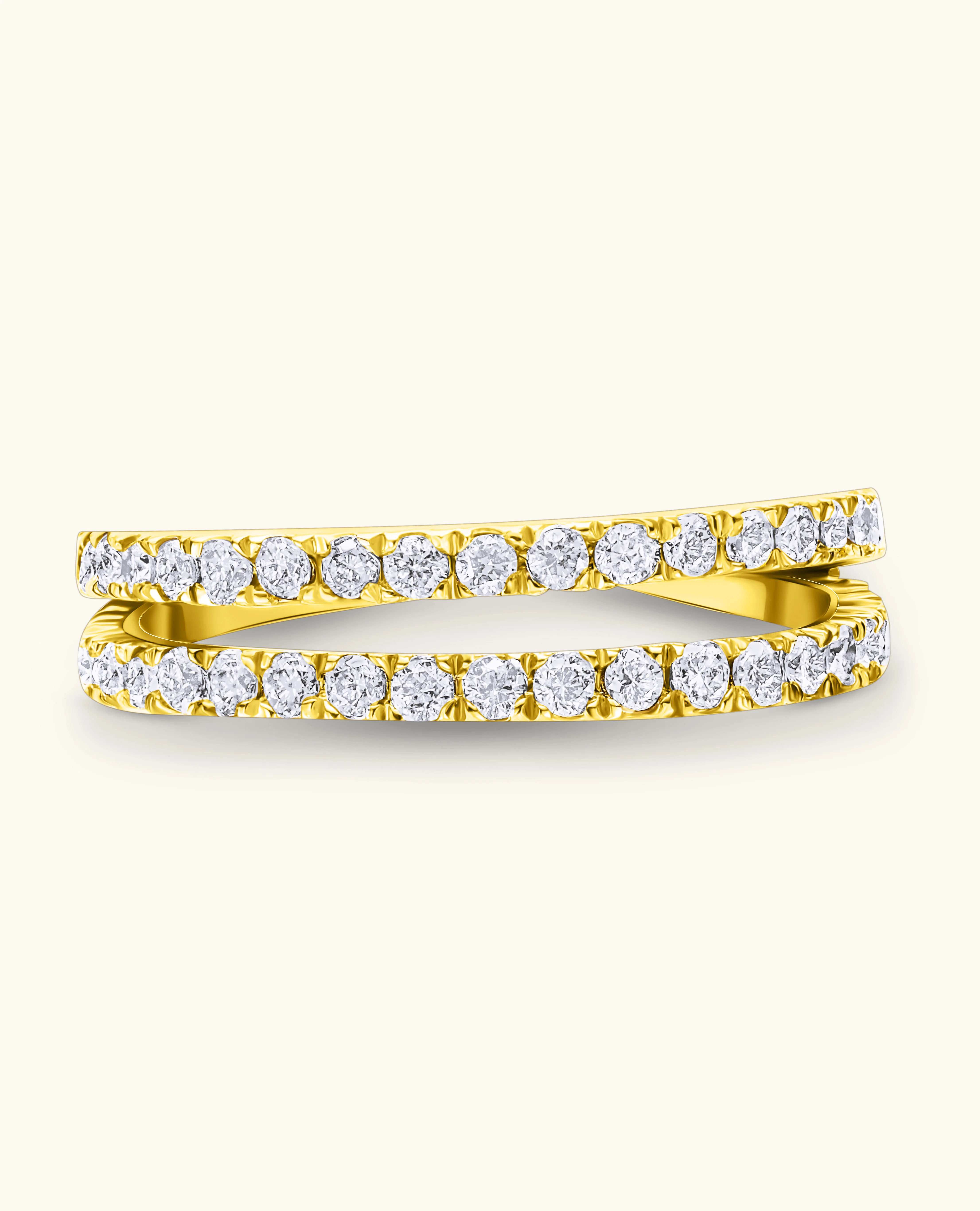 White Diamond Double  Row Ear Cuff - Image 6