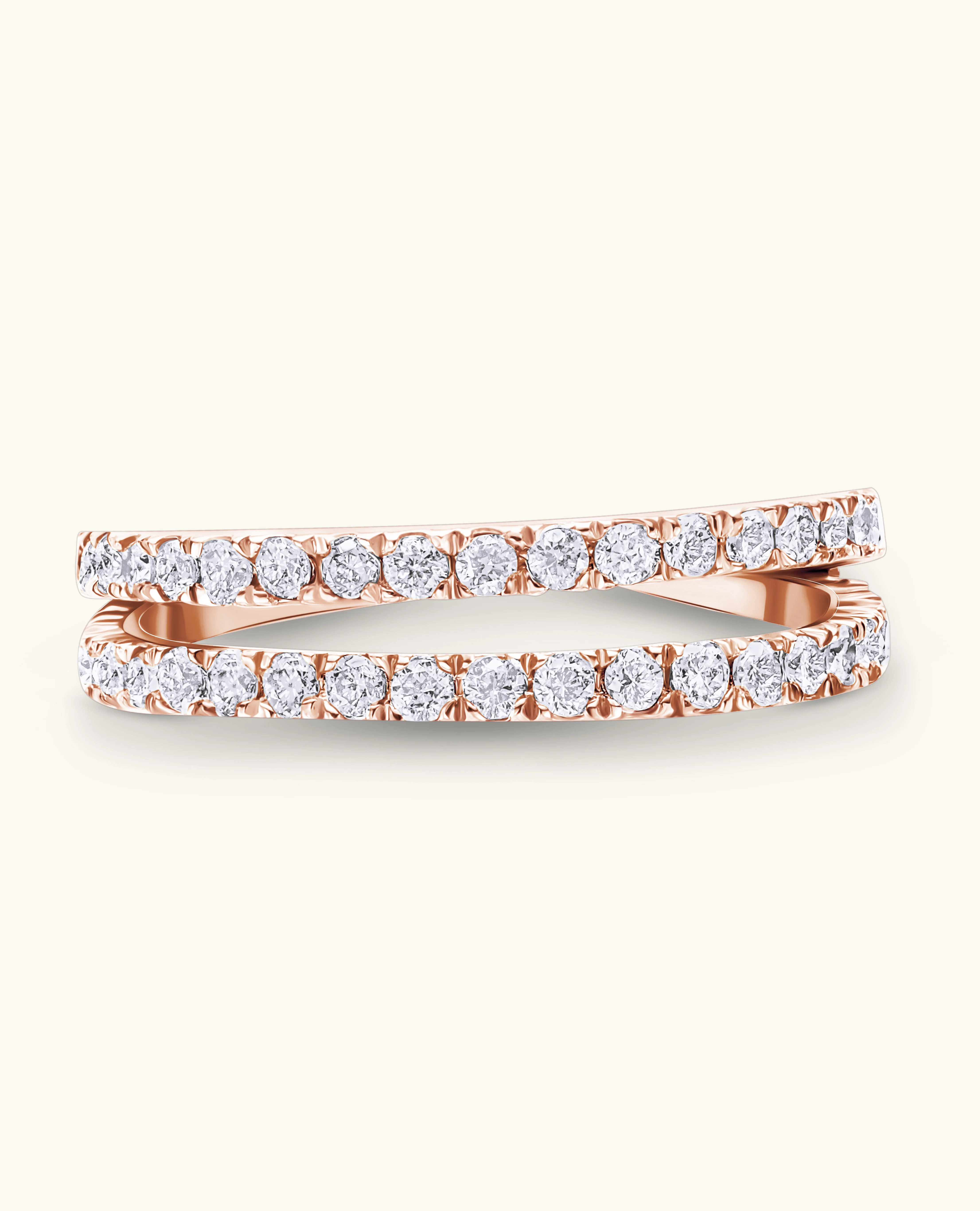 White Diamond Double  Row Ear Cuff - Image 7