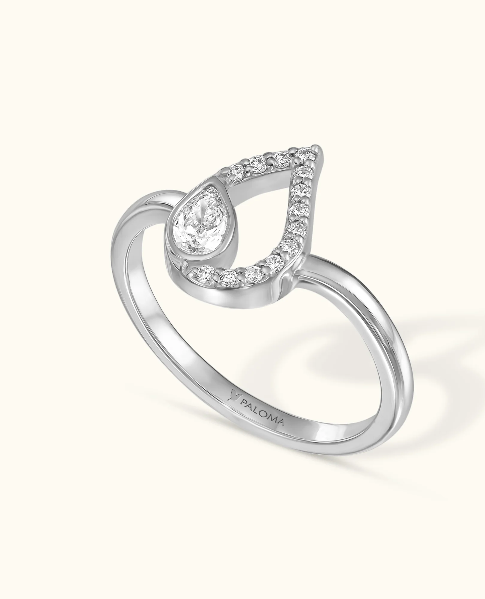 White Diamond Flair Ring - Image 3
