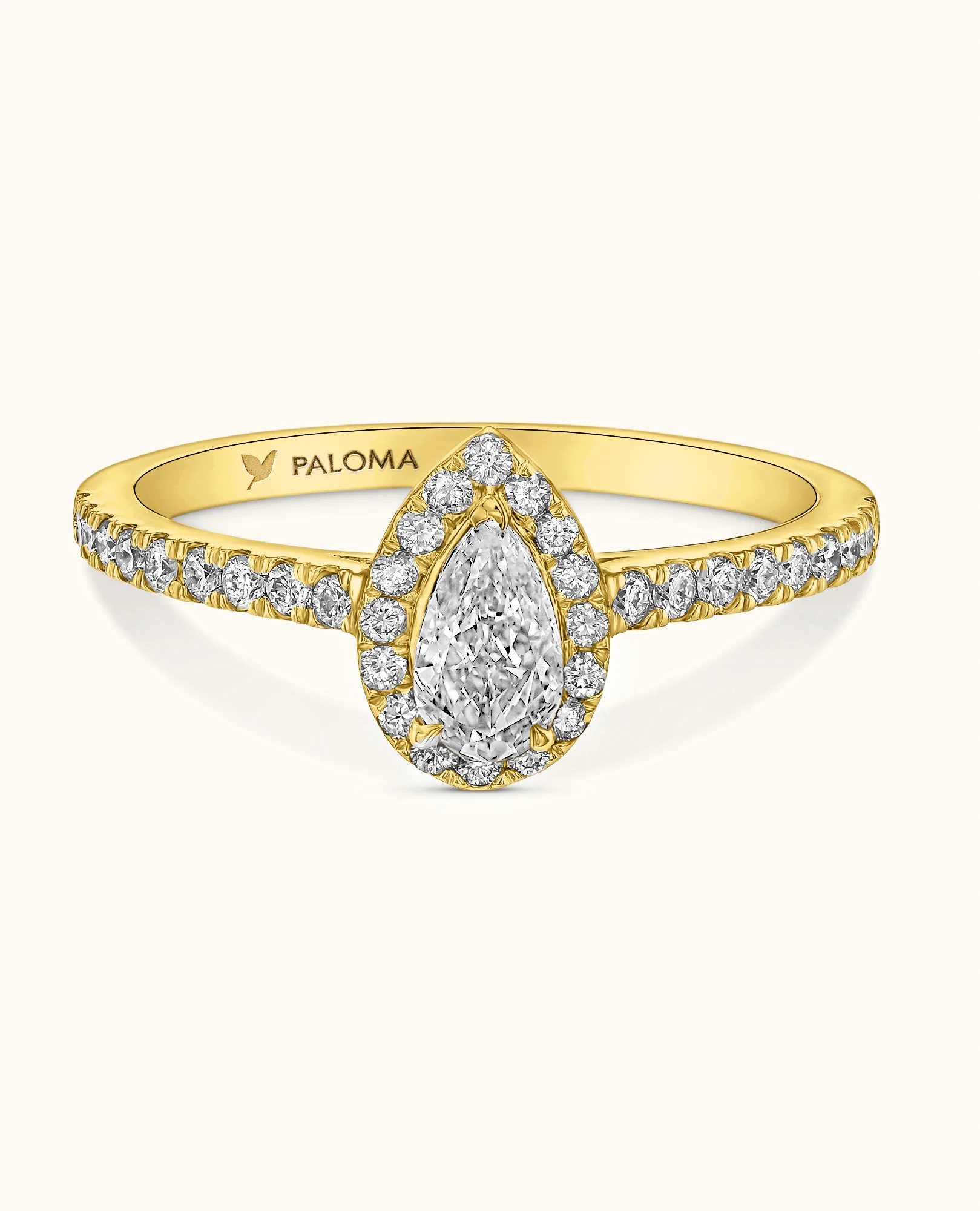 White Diamond Halo Engagement Ring - Image 4