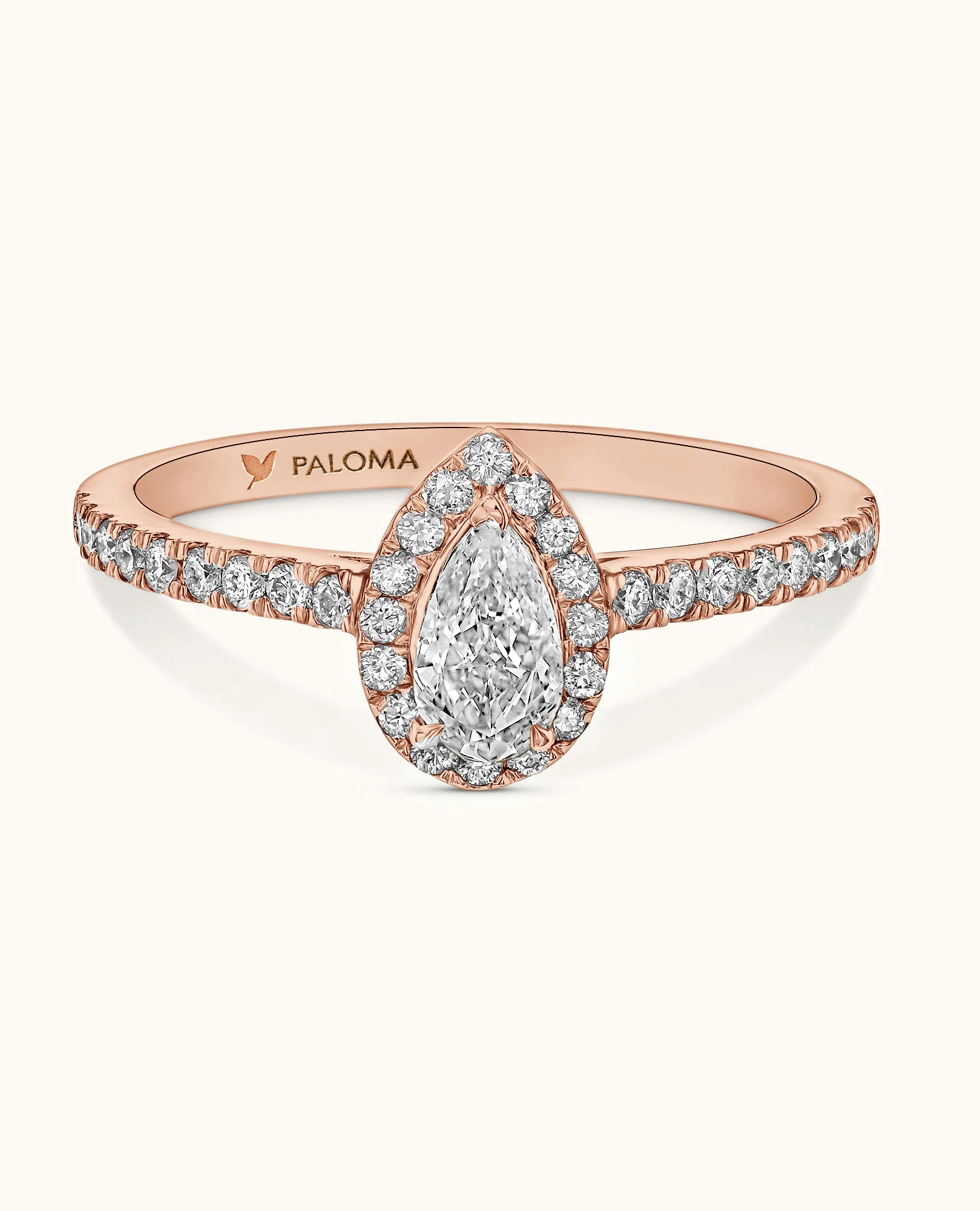 White Diamond Halo Engagement Ring - Image 5