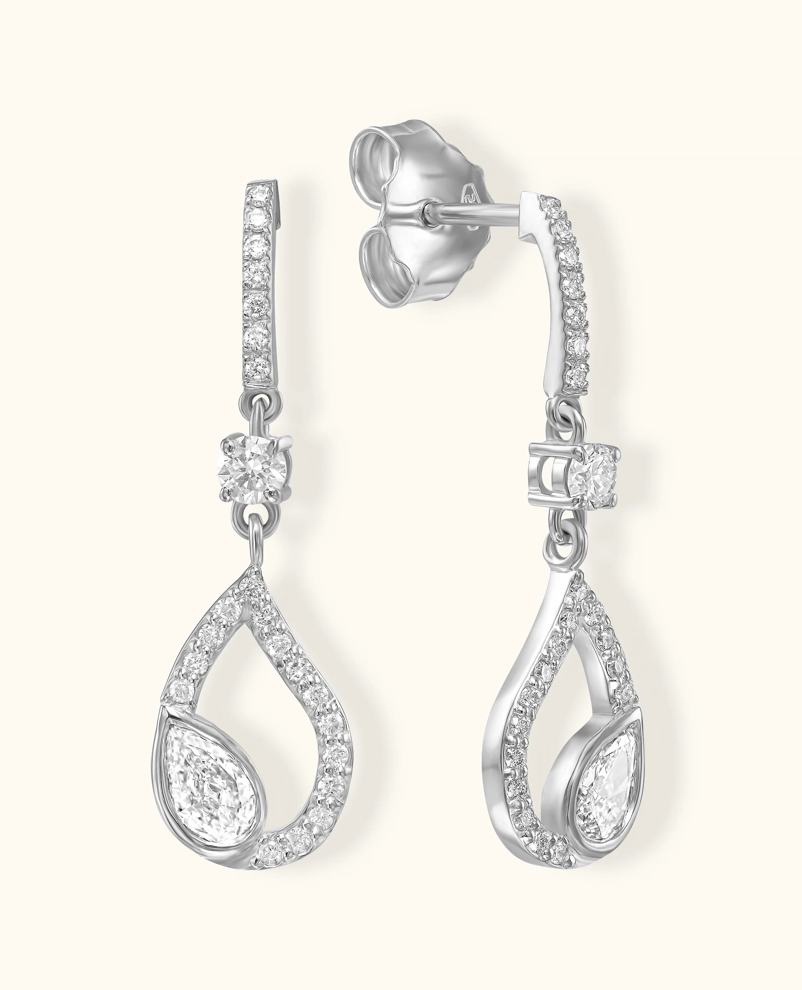 White Diamond Pavé Flair Earrings