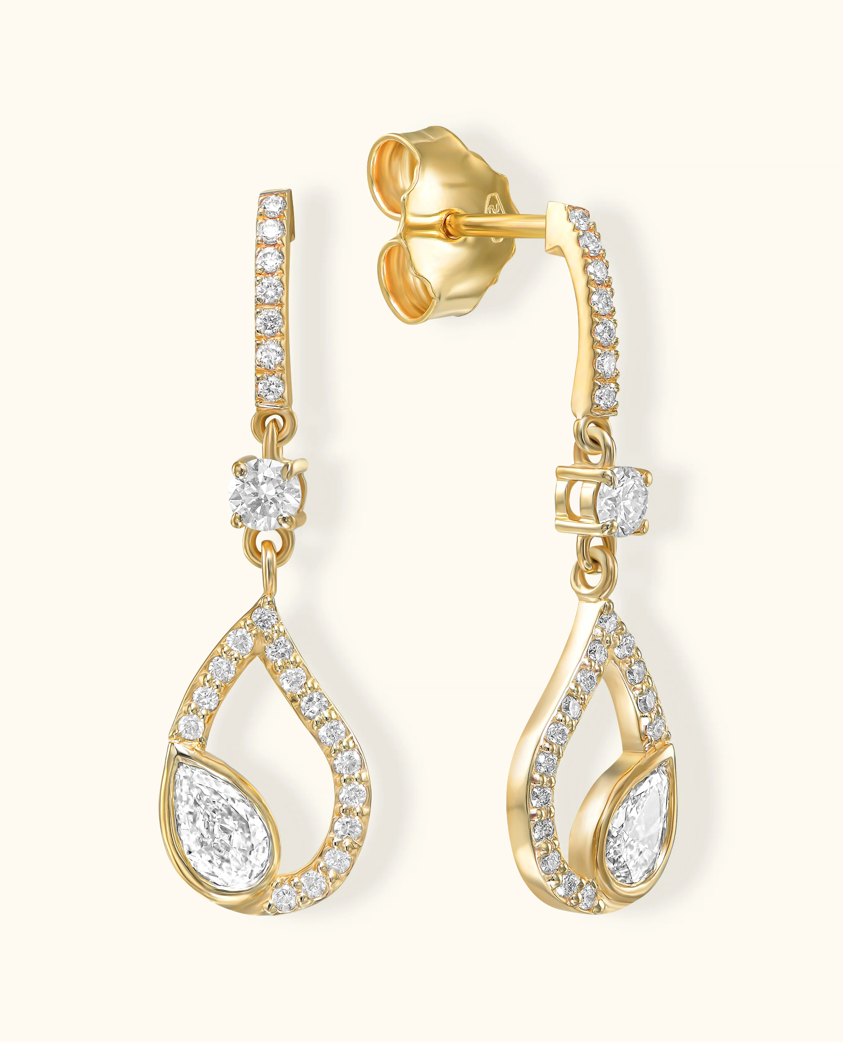 White Diamond Pavé Flair Earrings - Image 2