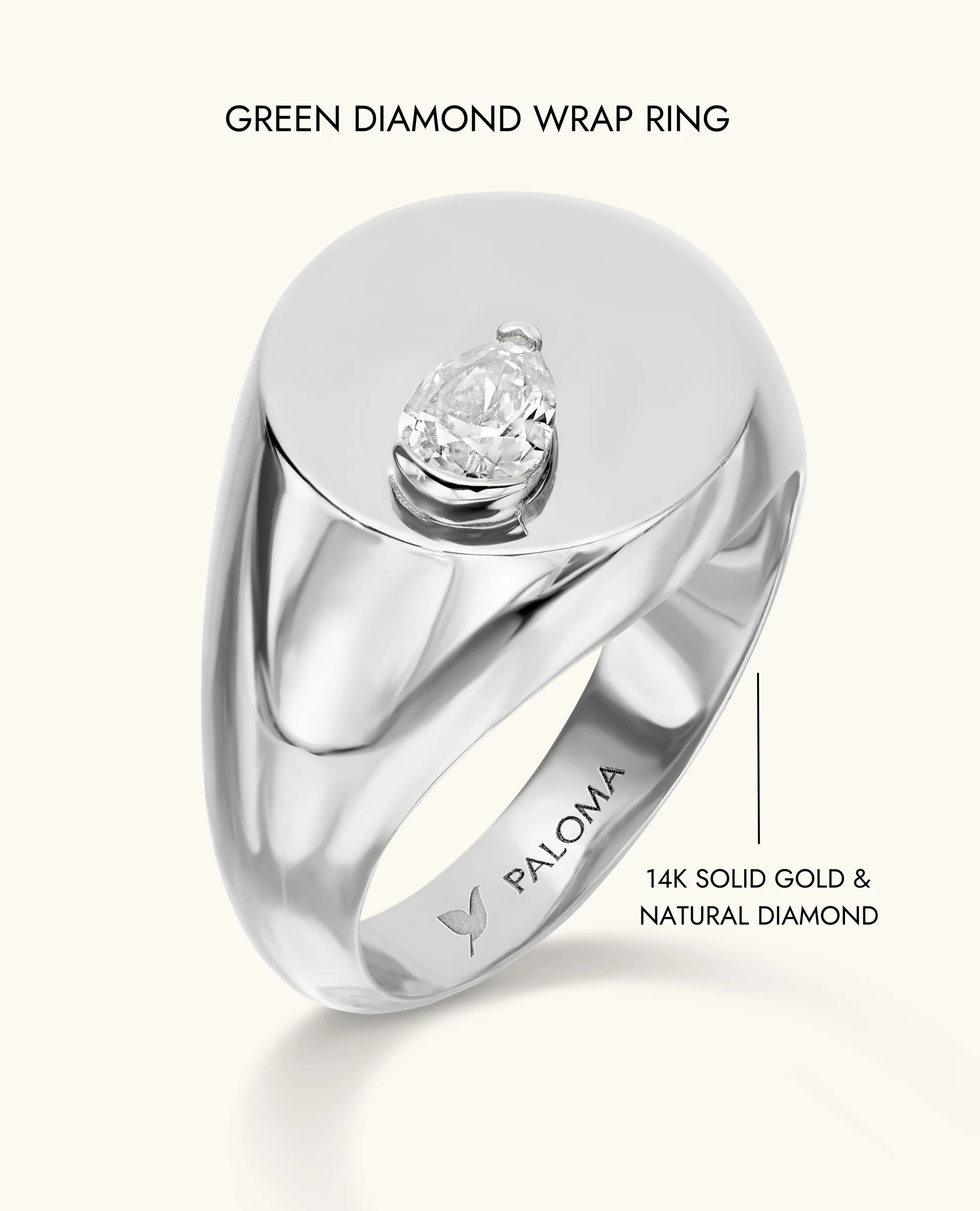 White Diamond Signet Ring - Image 10