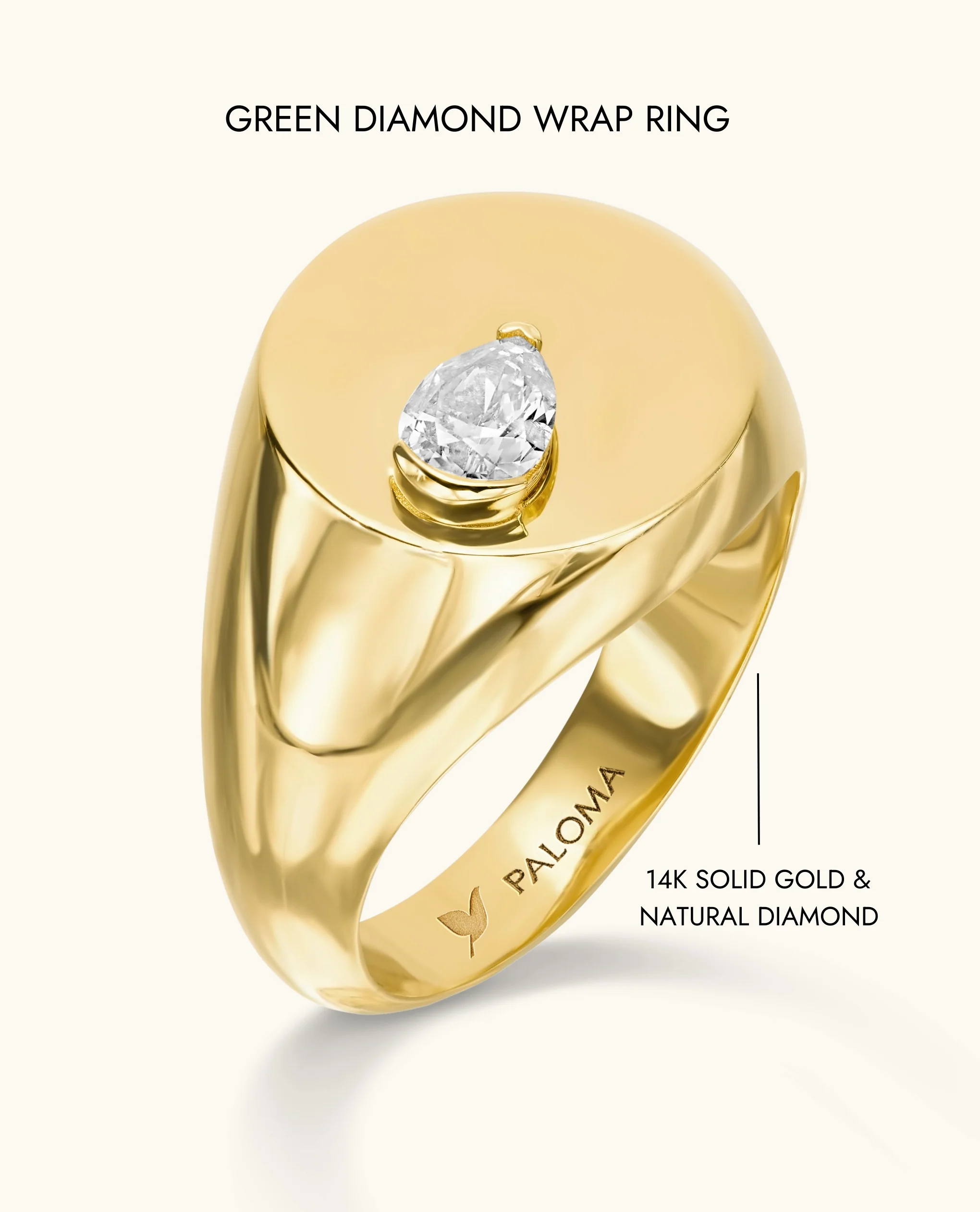 White Diamond Signet Ring - Image 8