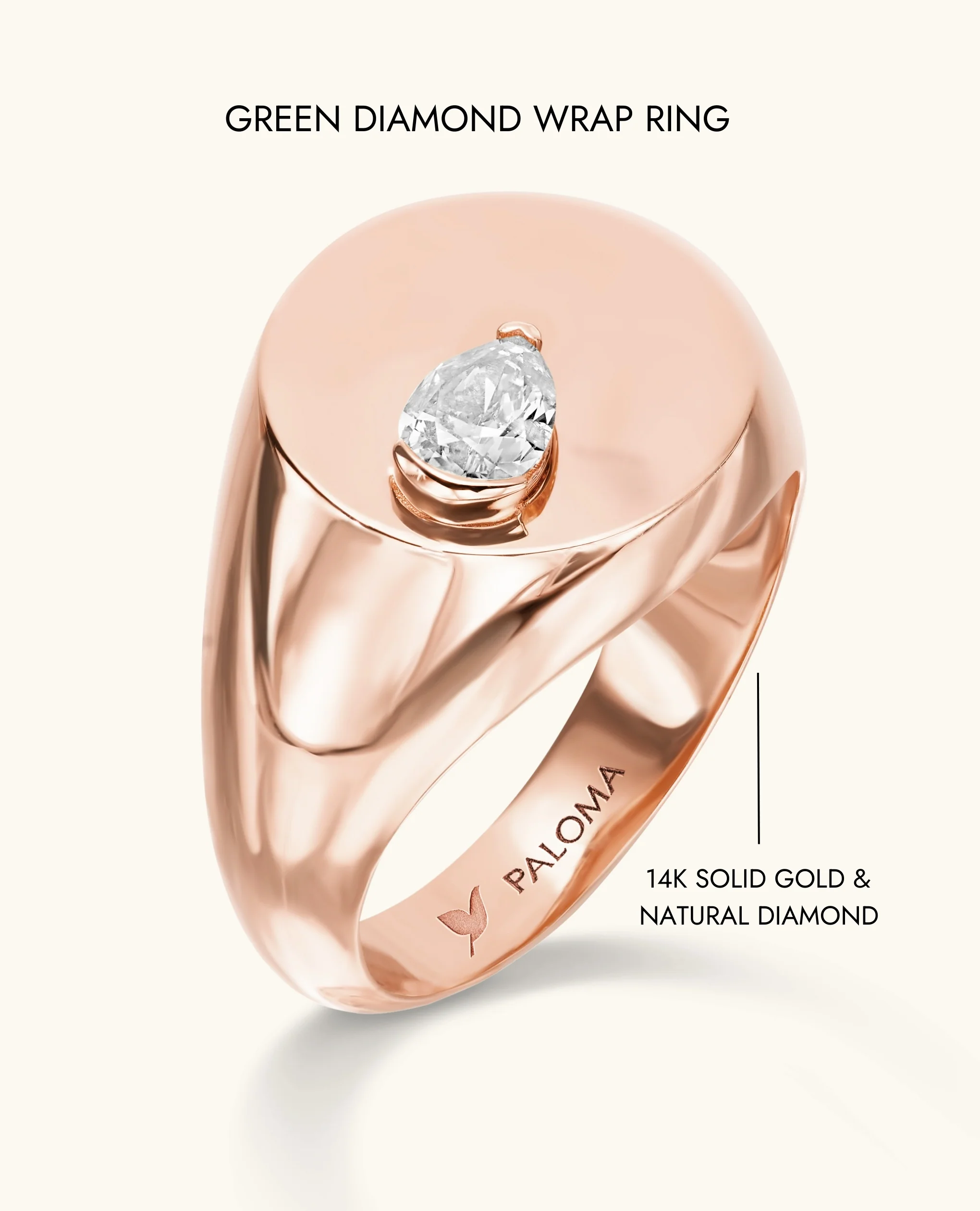 White Diamond Signet Ring - Image 9